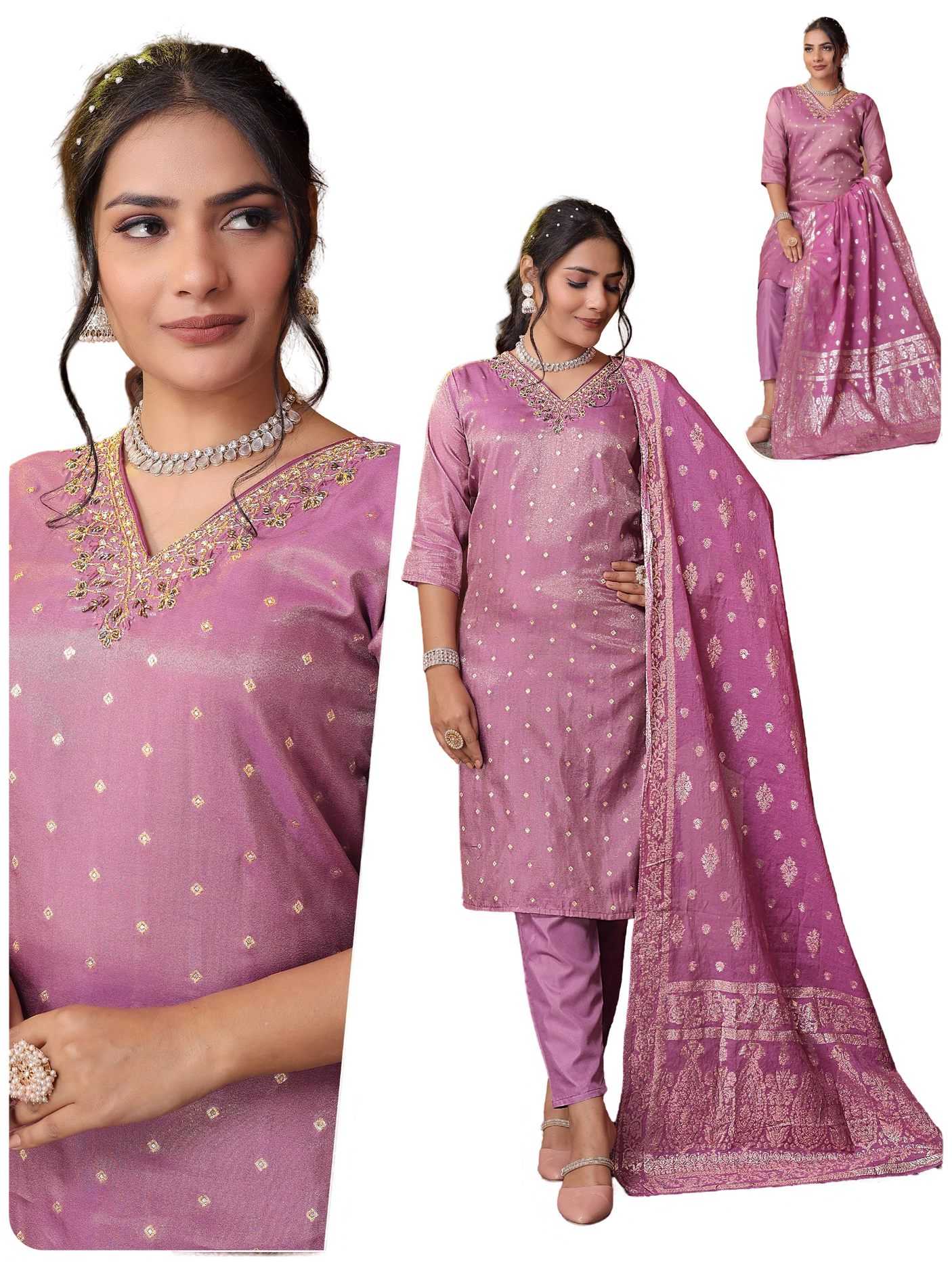 Lavender Noor 3 piece Suit