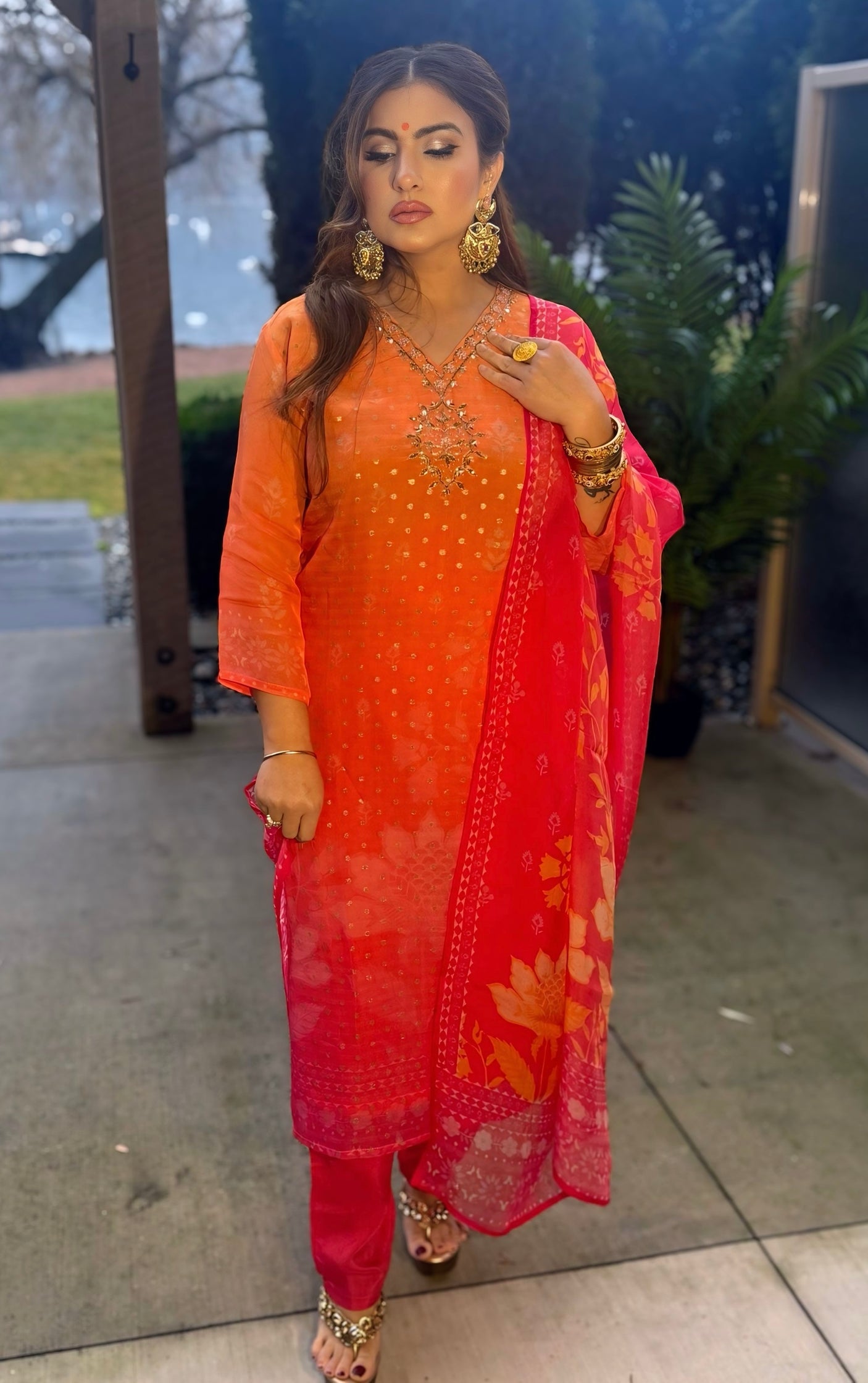 Ombre indian suit