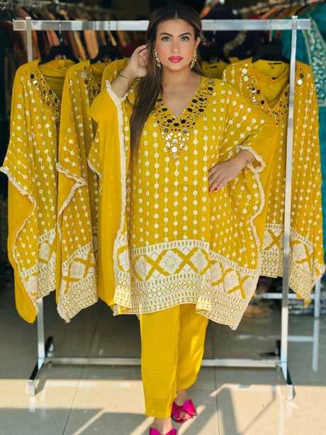 Roshni georgette Kaftaan pair 💛