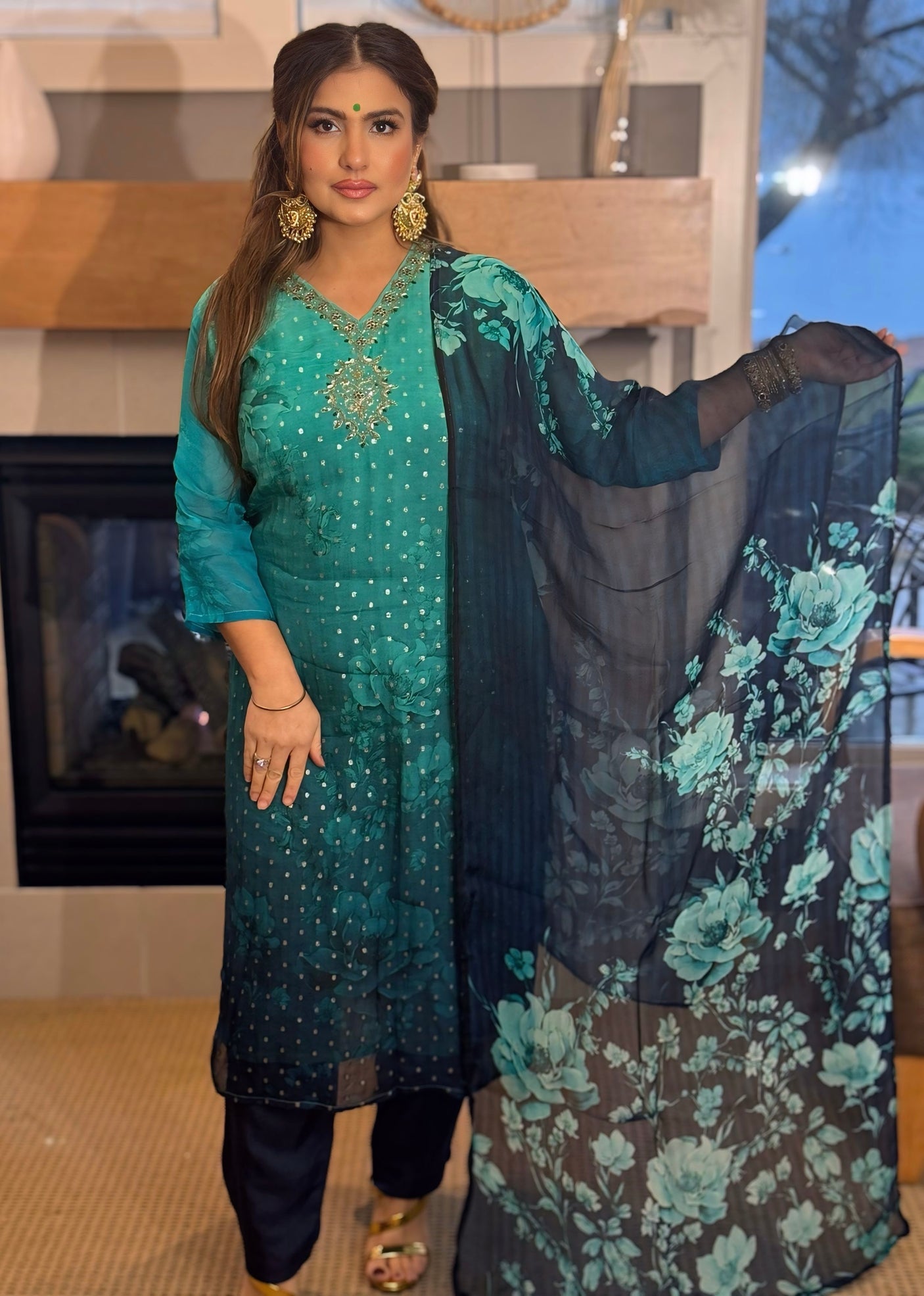 Ombre indian suit