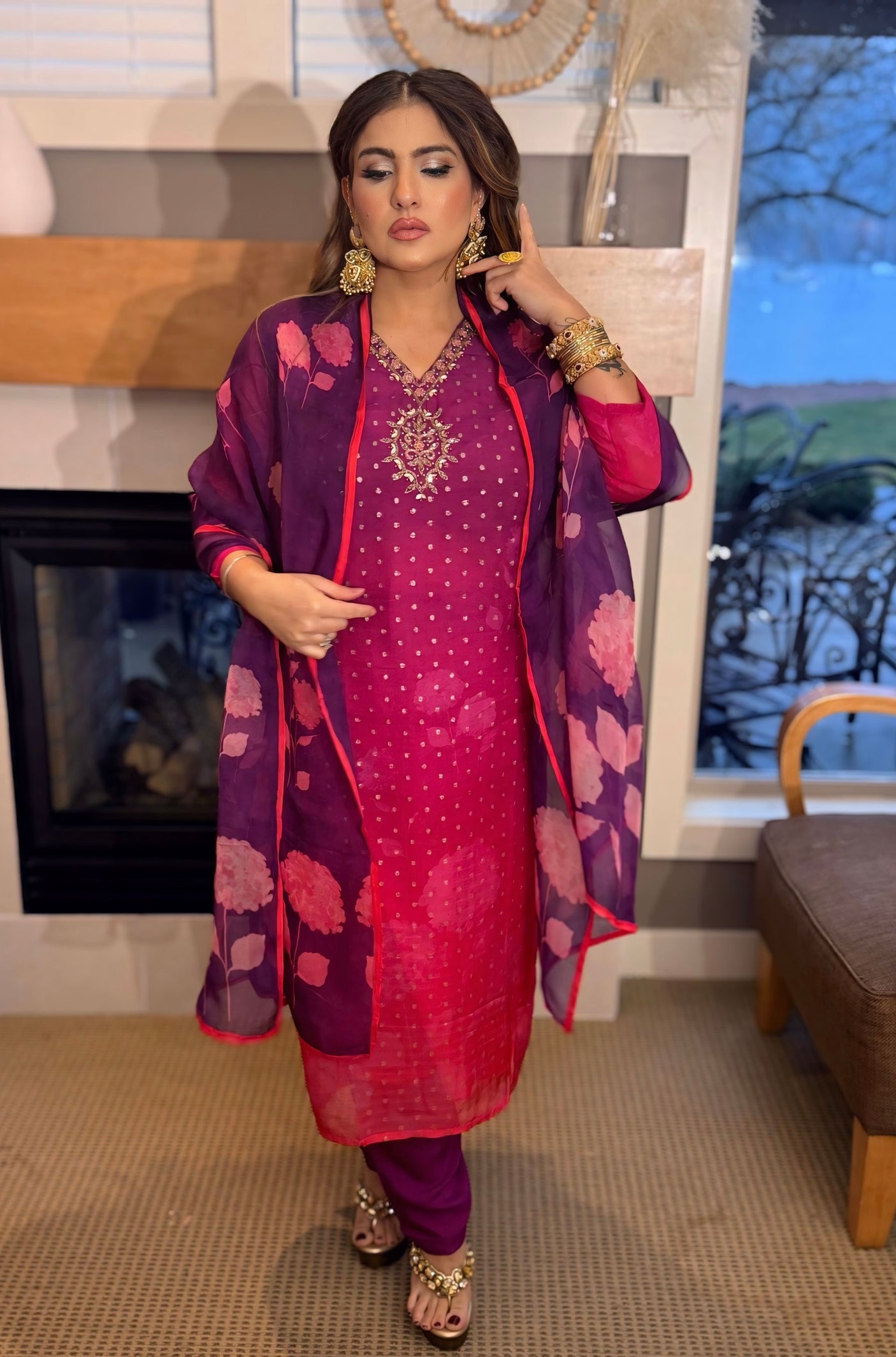 Ombre indian suit