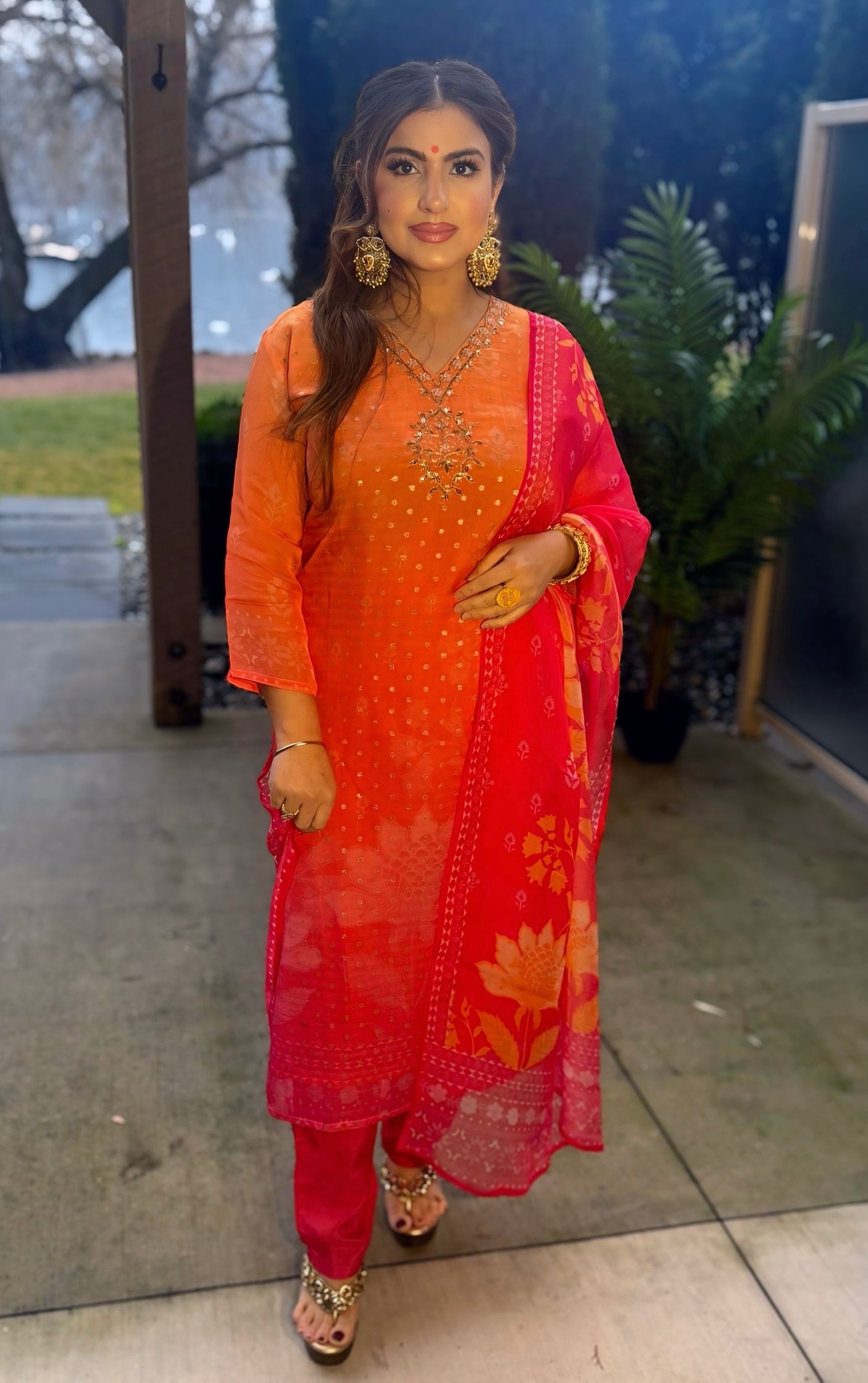 Ombre indian suit