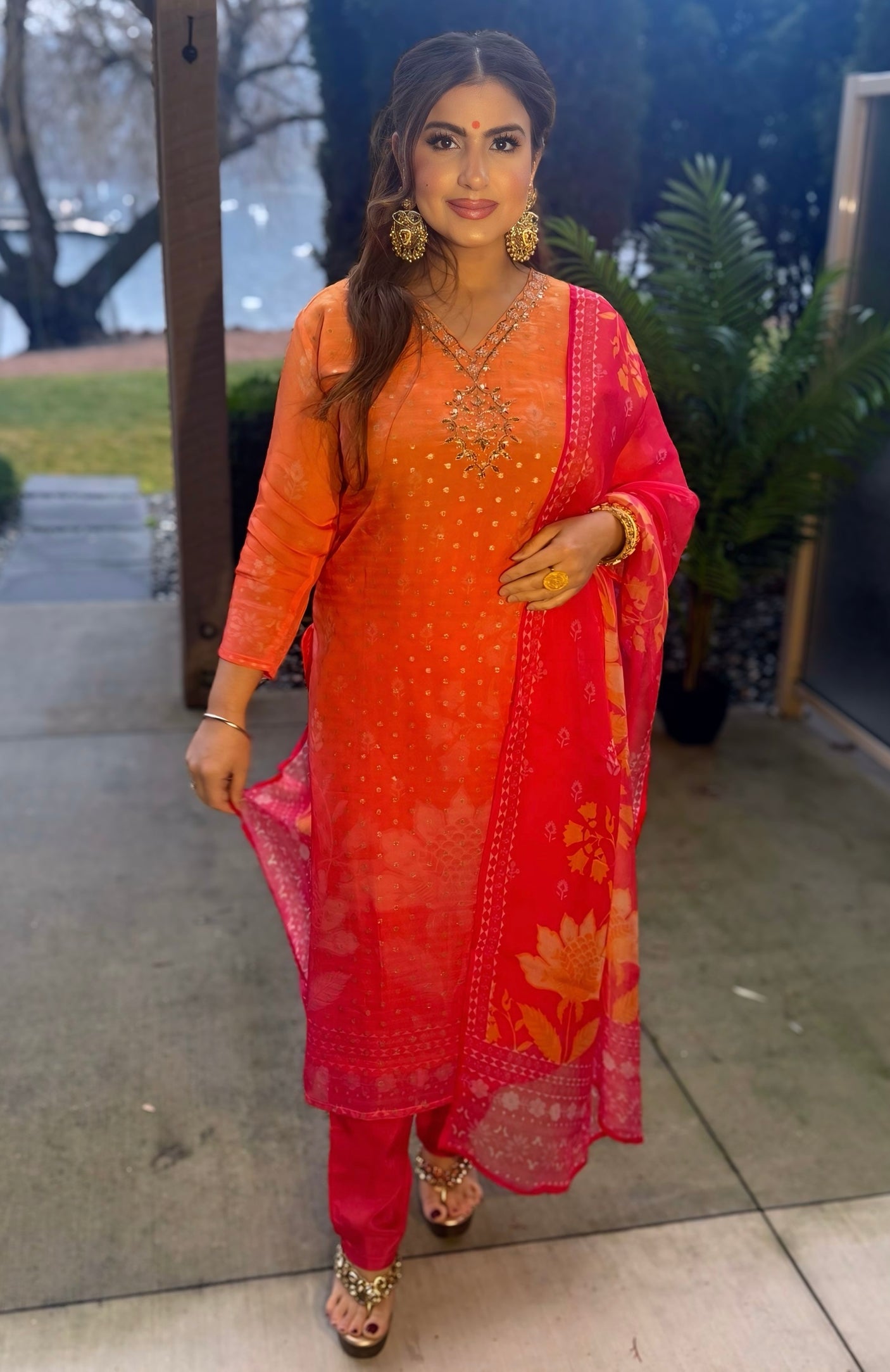 Ombre indian suit