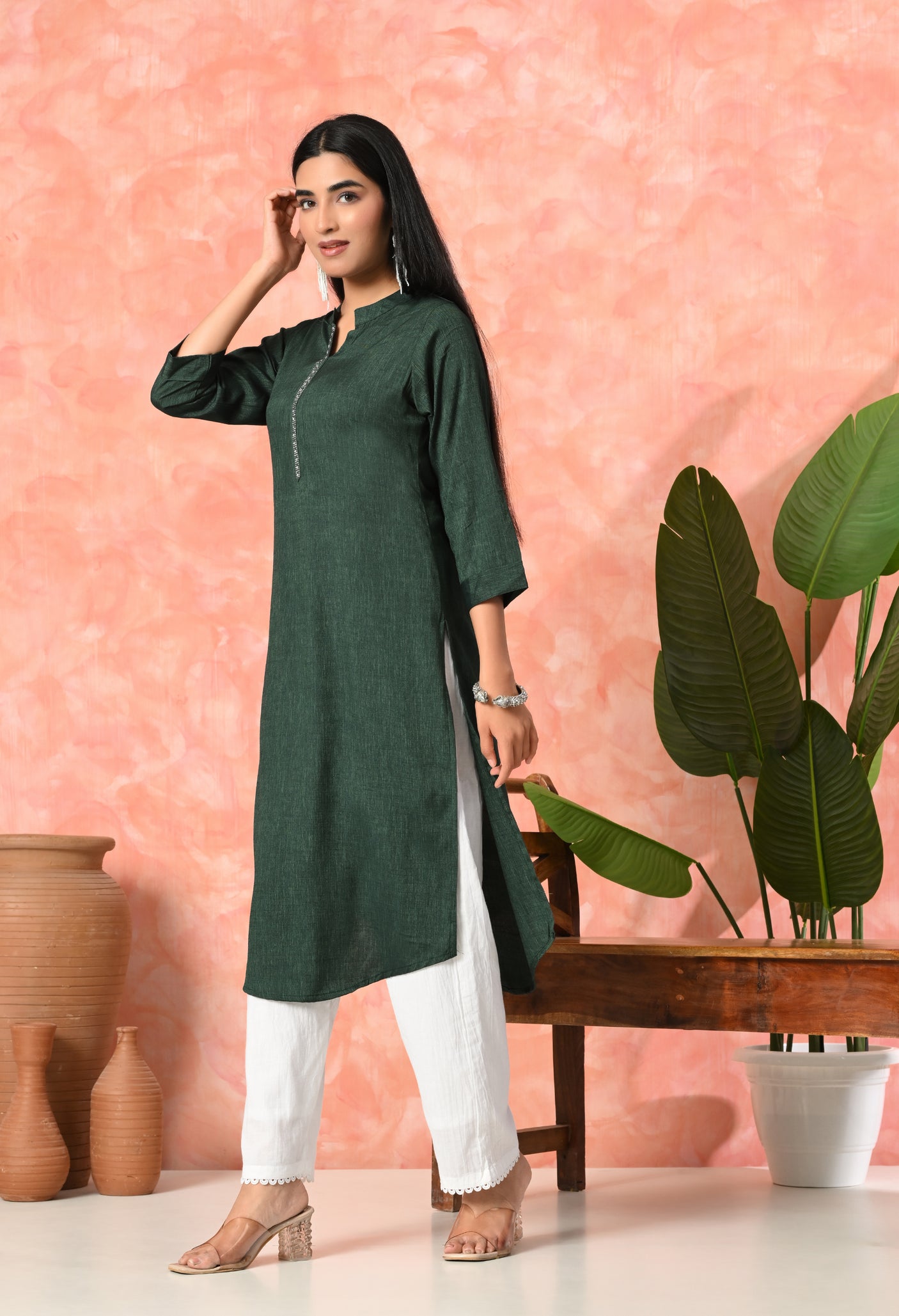 Ocean Breeze Blue-Green Cotton Kurti