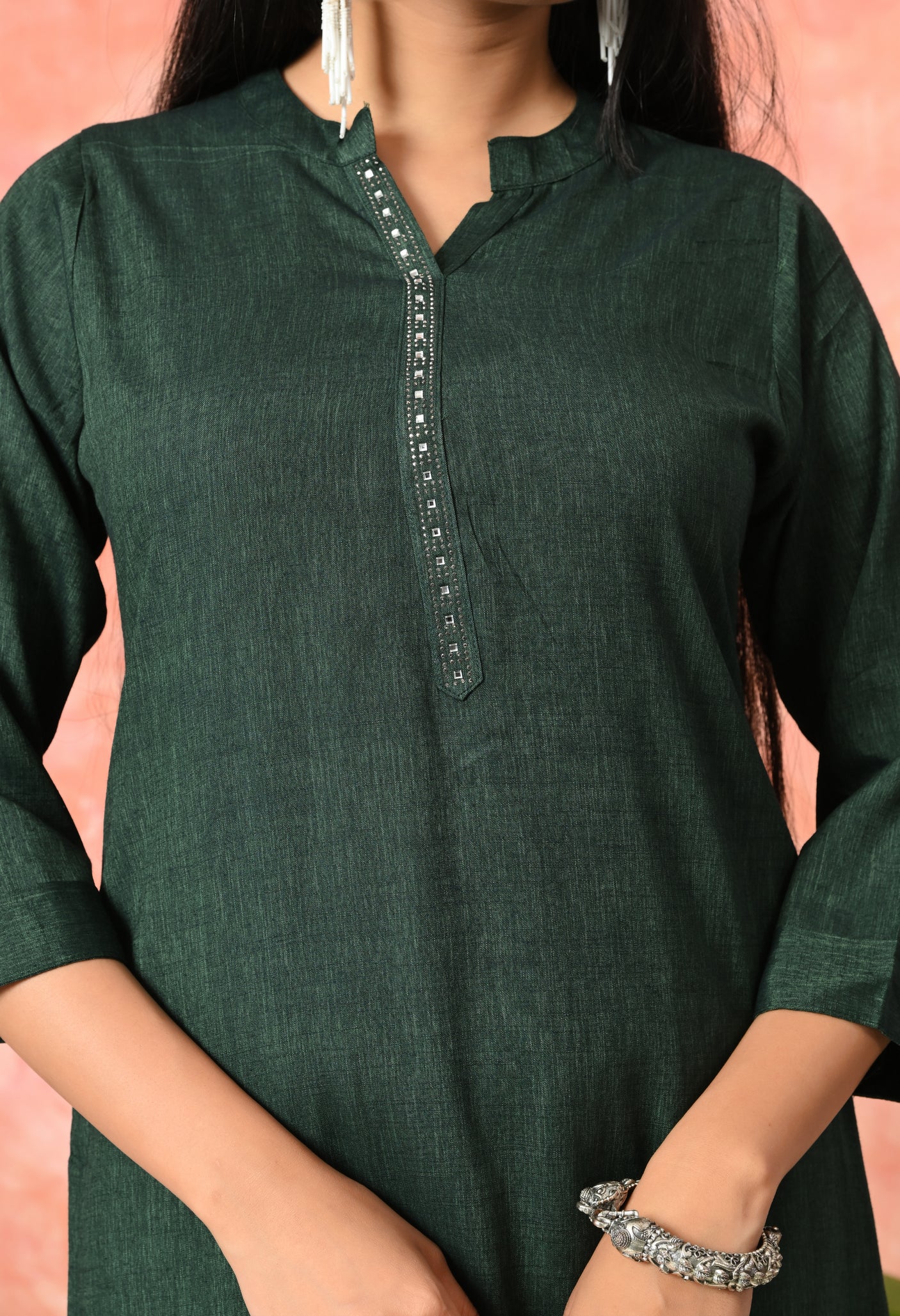 Ocean Breeze Blue-Green Cotton Kurti