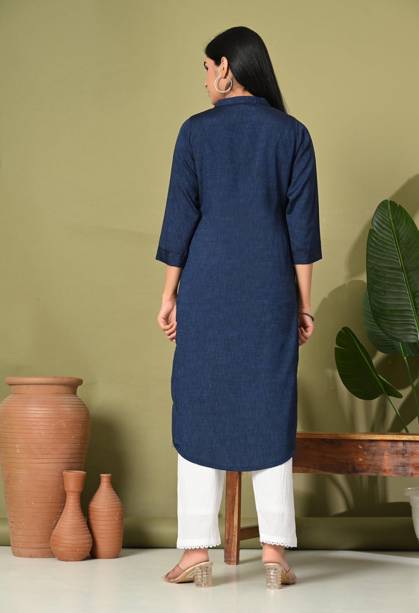 Ocean Breeze Blue-Green Cotton Kurti