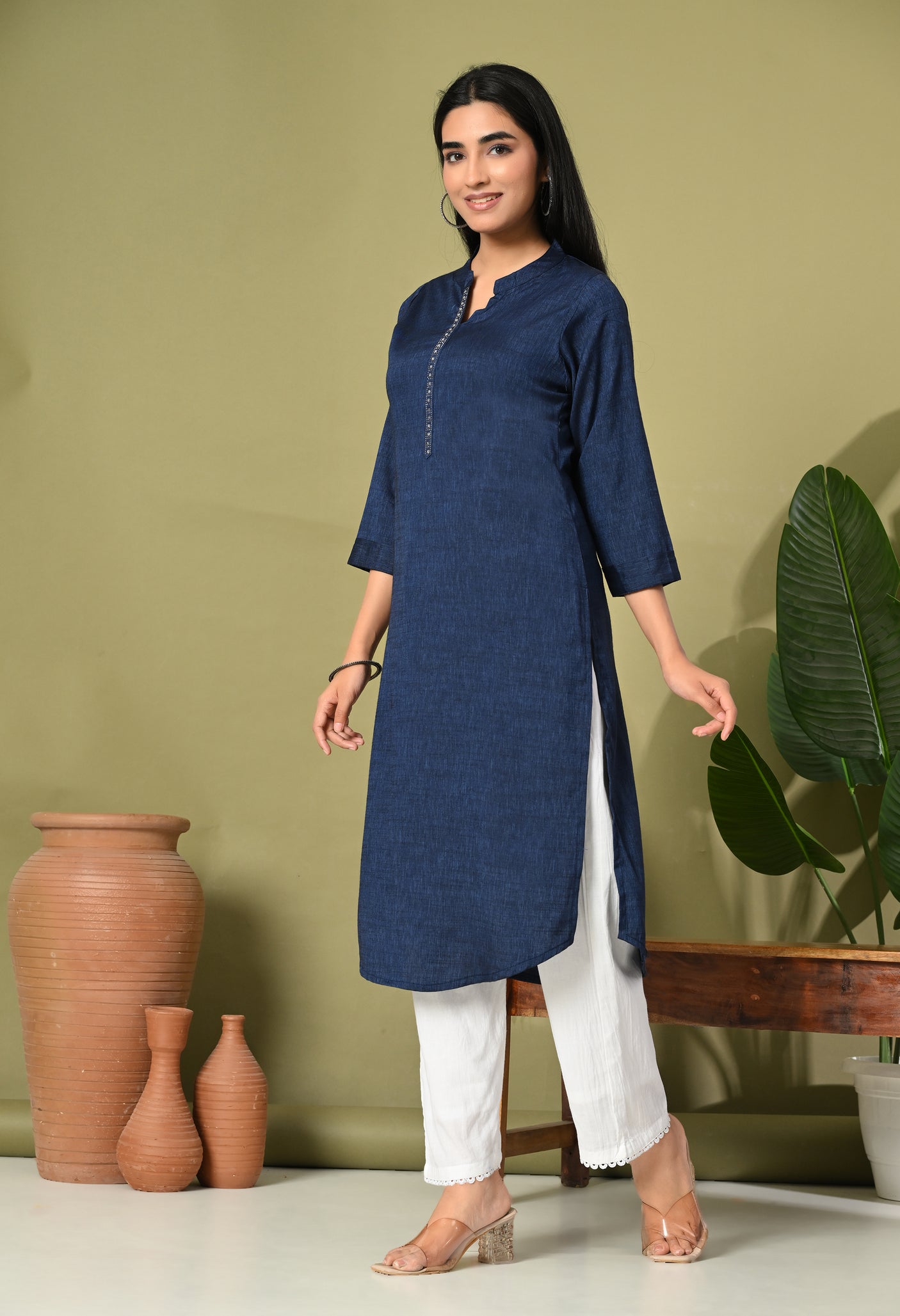 Ocean Breeze Blue-Green Cotton Kurti