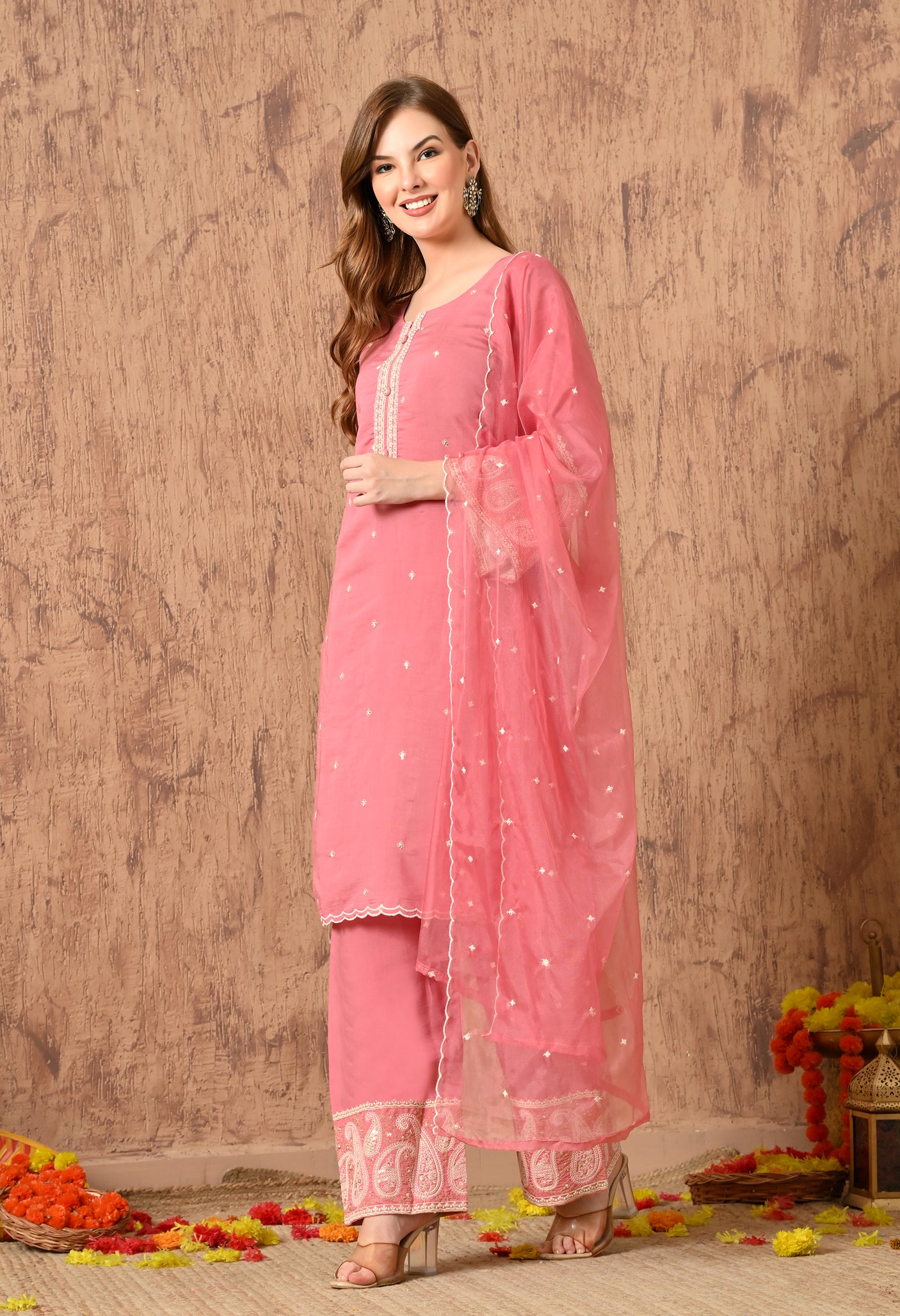 Pink cotton suit