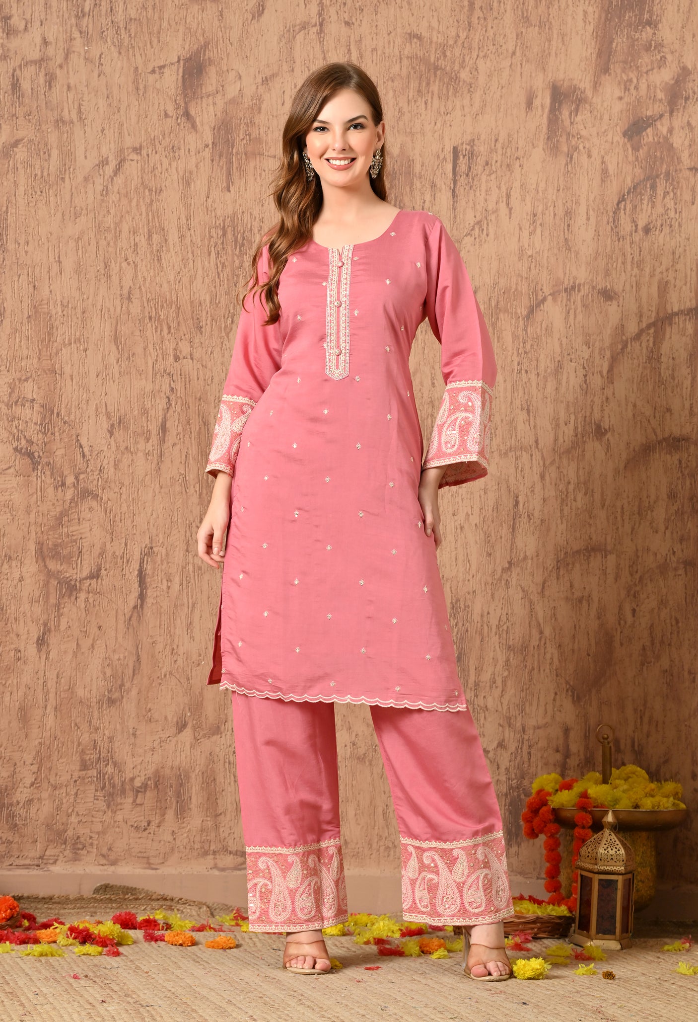 Pink cotton suit