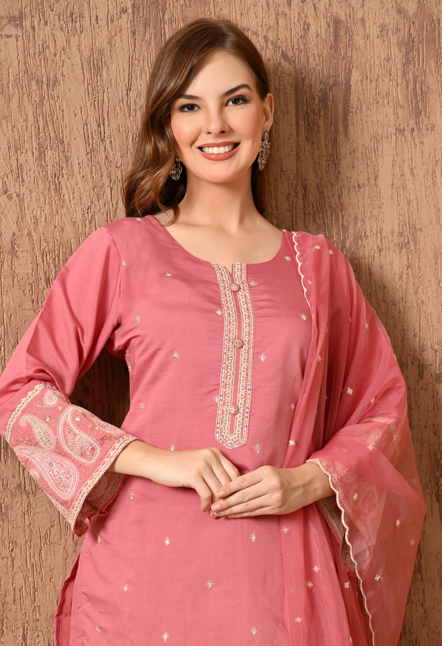 Pink cotton suit