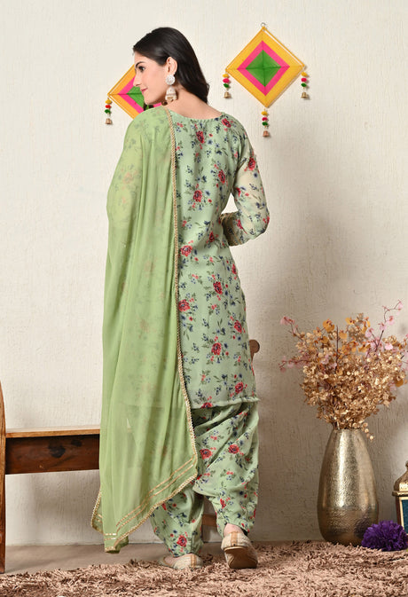 Floral Green Salwar Patiala Suit