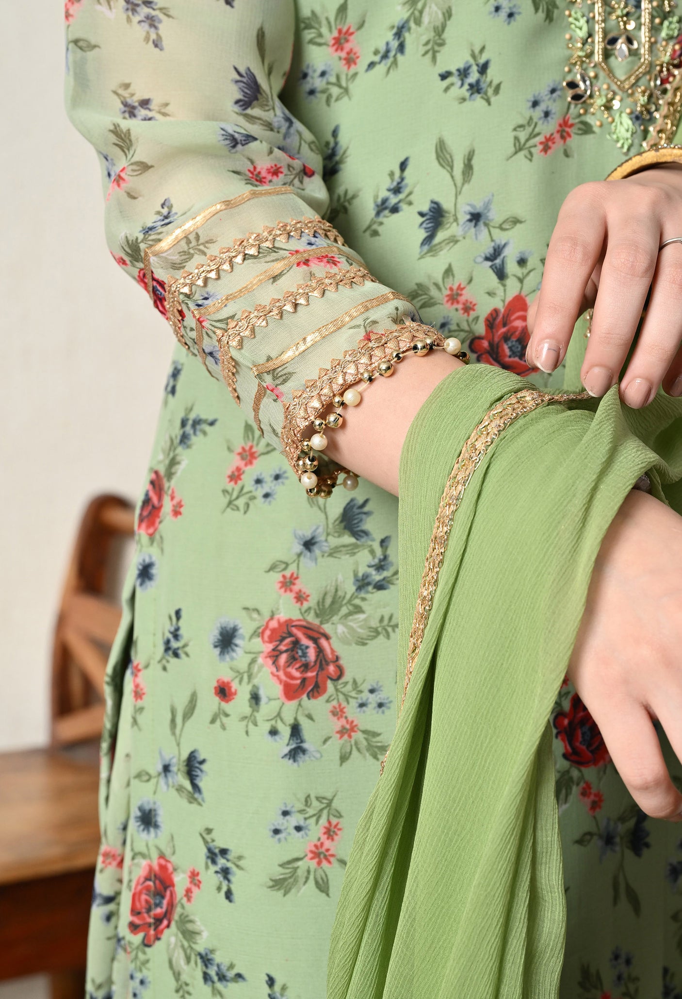 Floral Green Salwar Patiala Suit