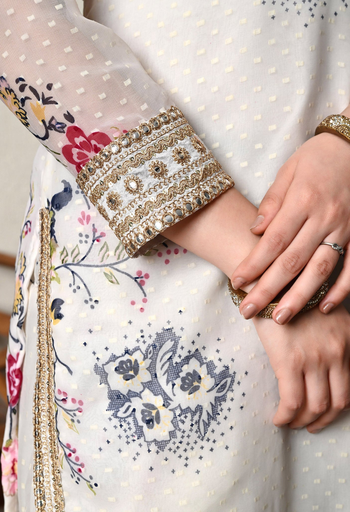 White Flare Salwar Patiala Suit