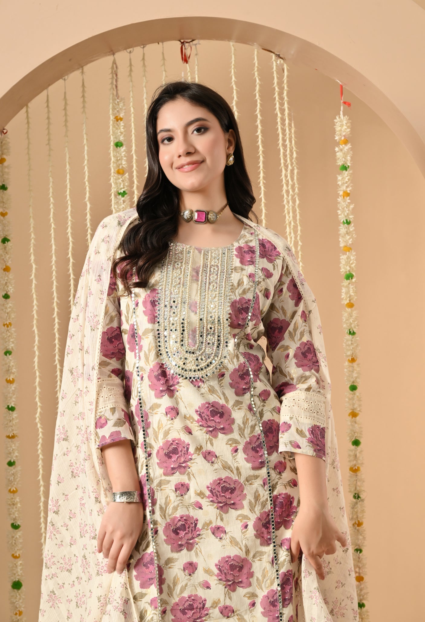 Cotton Pearl pant suit