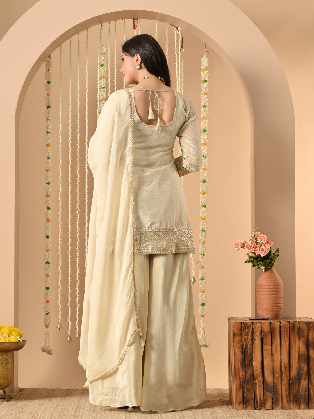 Golden Noor sharara set