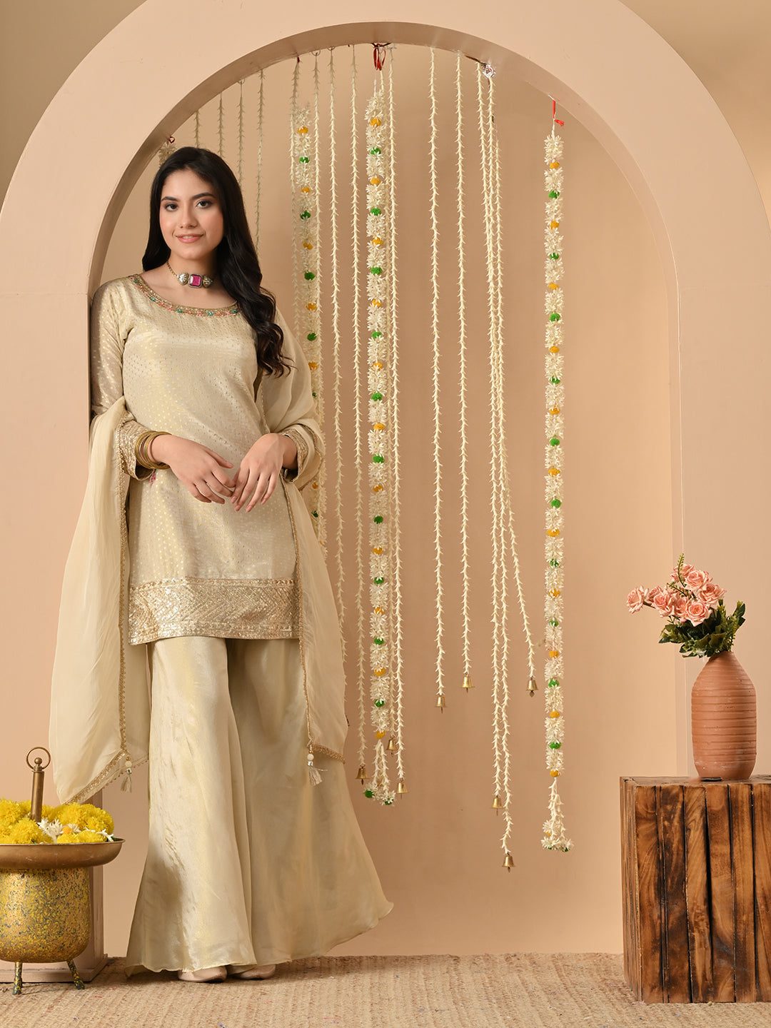 Golden Noor sharara set