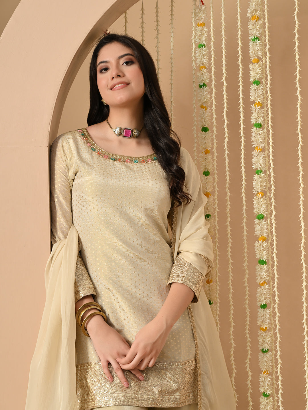 Golden Noor sharara set