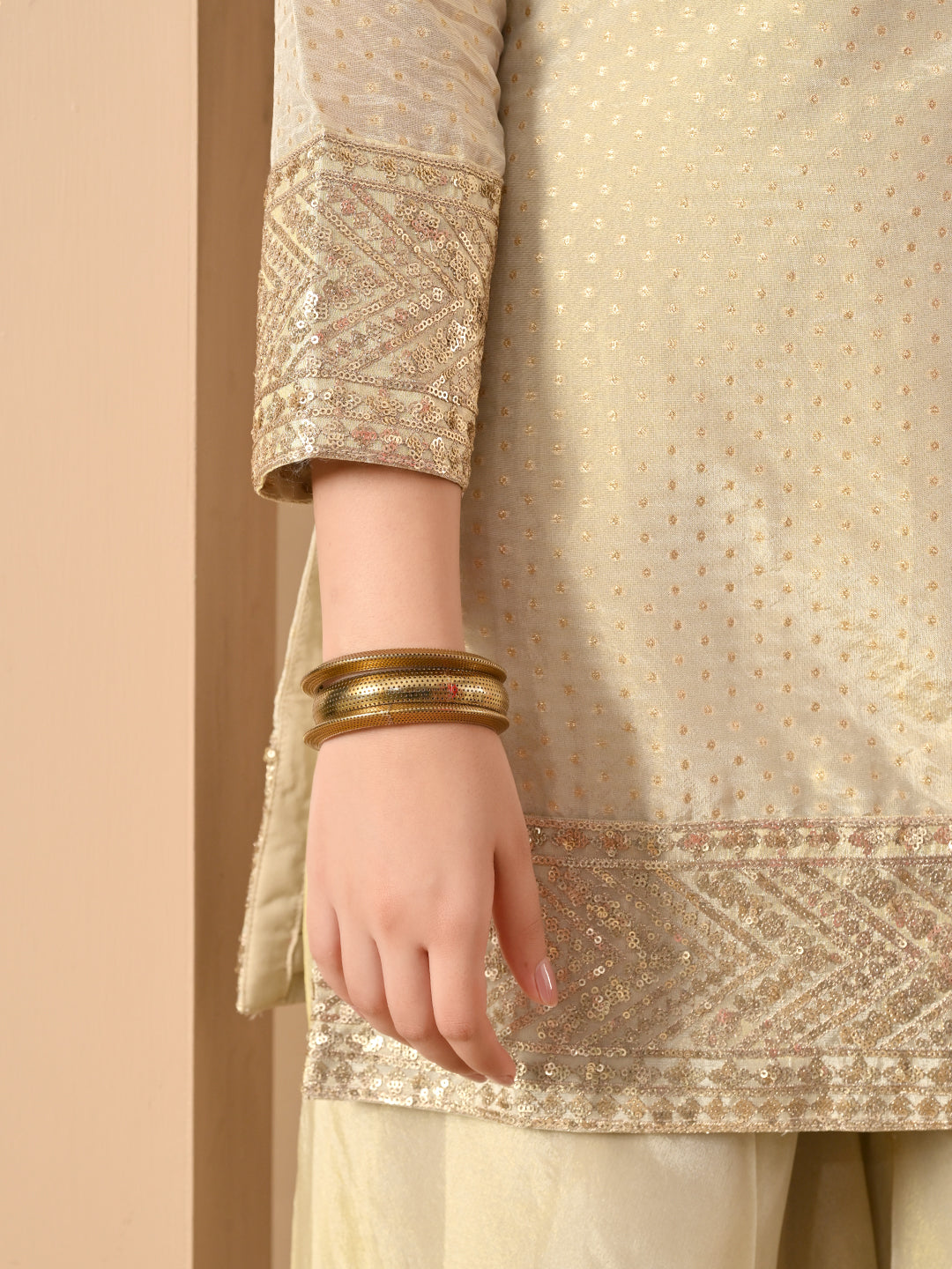 Golden Noor sharara set