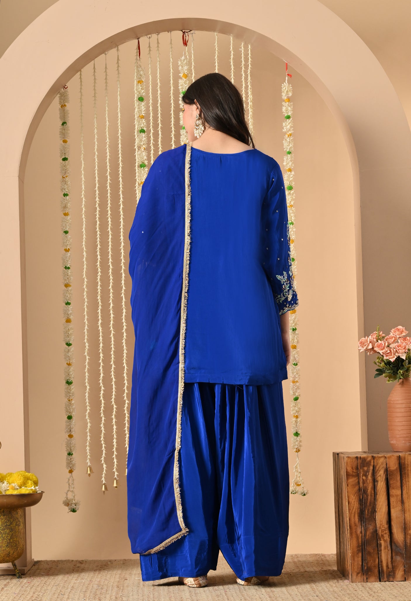 Royal Blue Hand Work Farshi