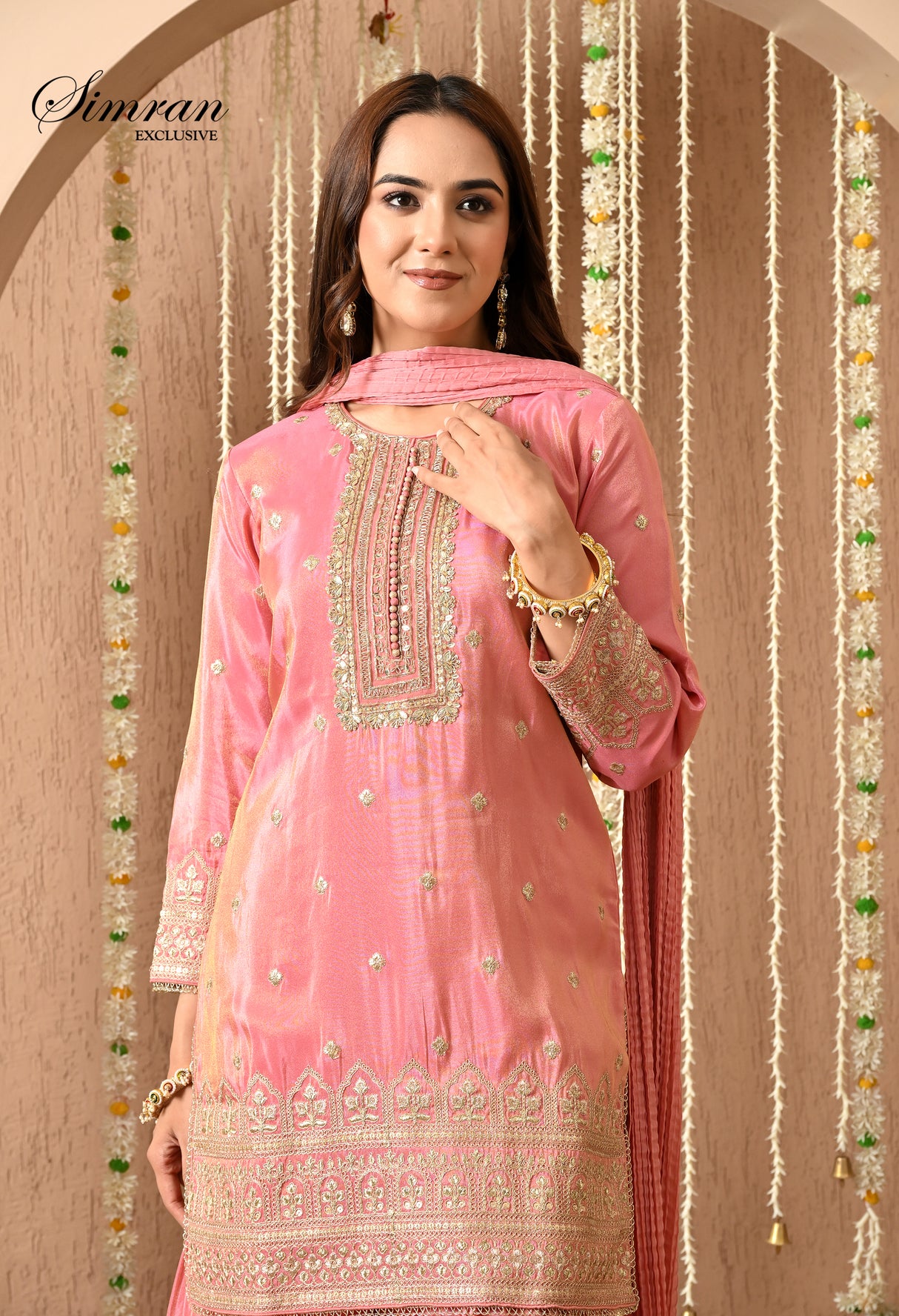 Blush Pink Gota Patti Sharara Set