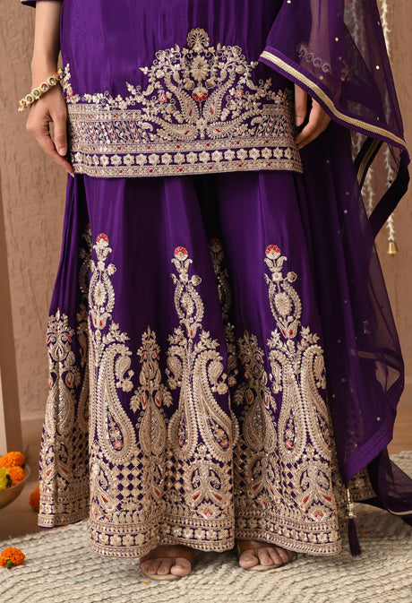 Baraat wala sharara-Purple
