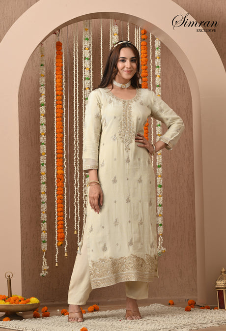Golden Charm Heavy Embroidery suit