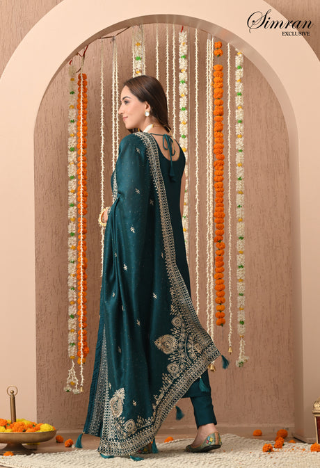 Bottle Green Handwork Suit