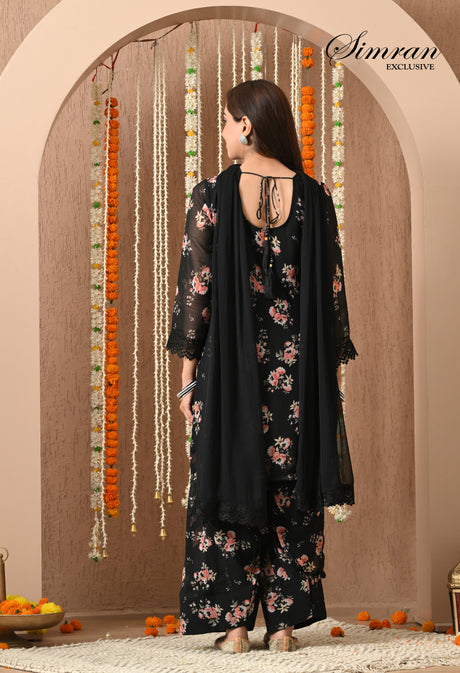 Floral Patiala Suit Set