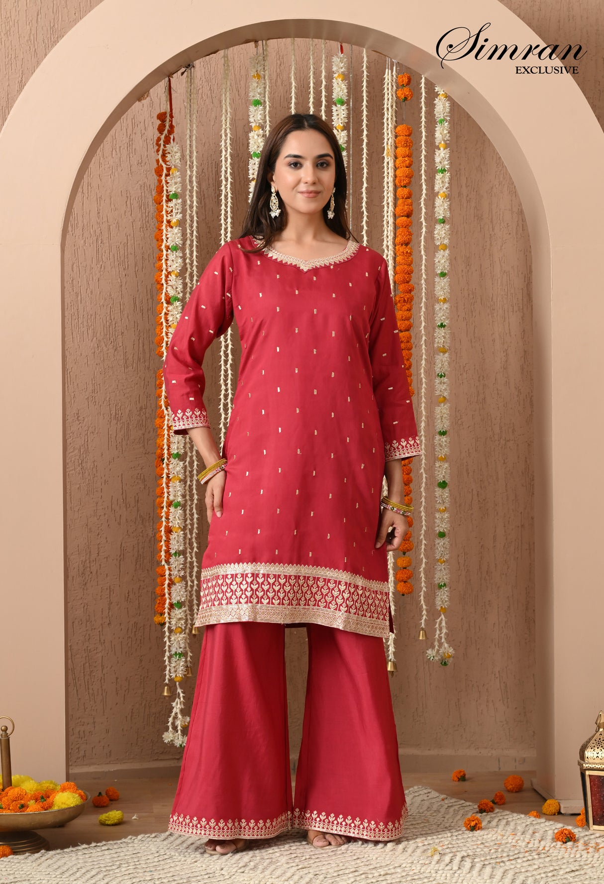Golden Thread Embroidered suit set