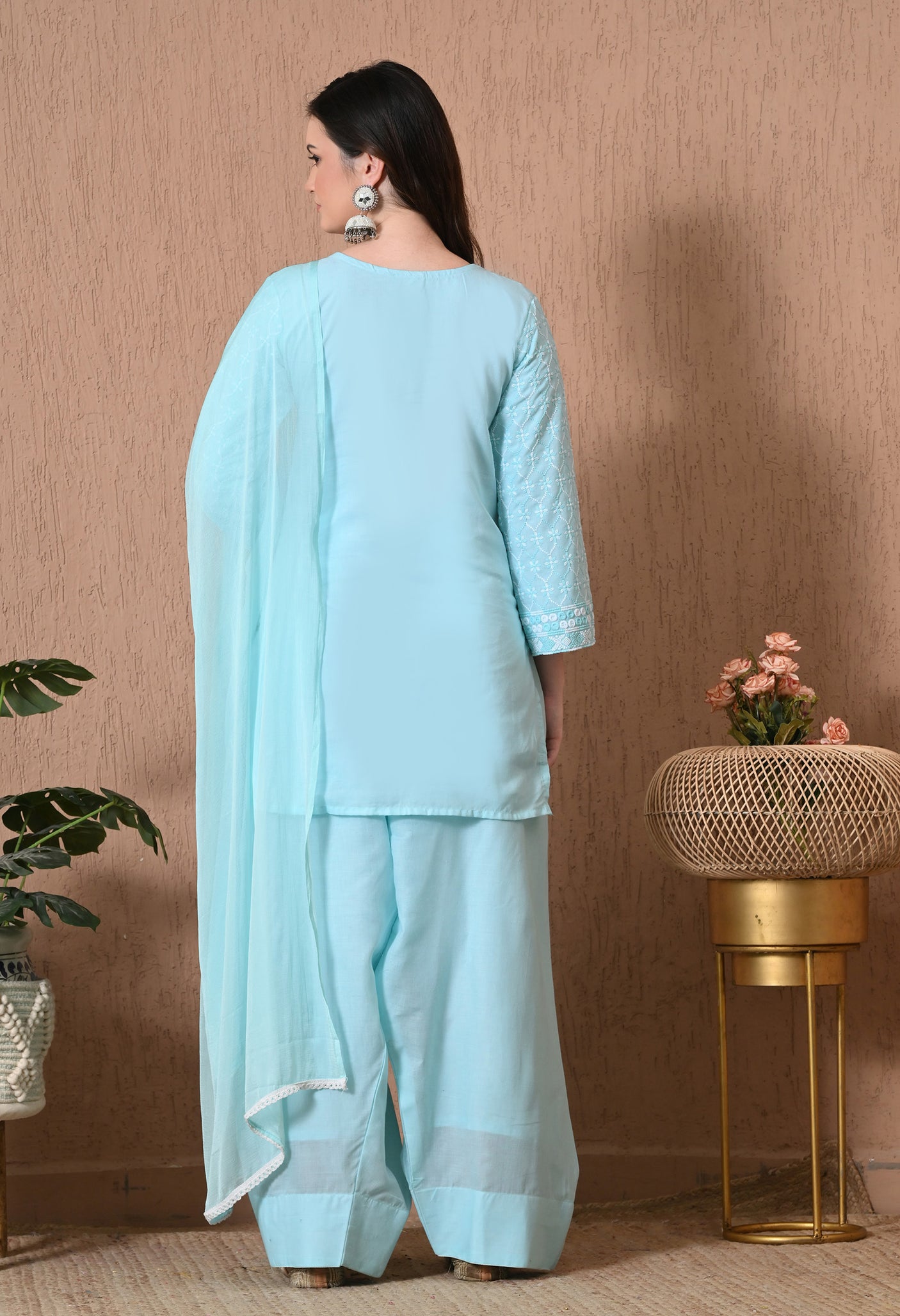 Chikenkari Cotton Farshi Salwar