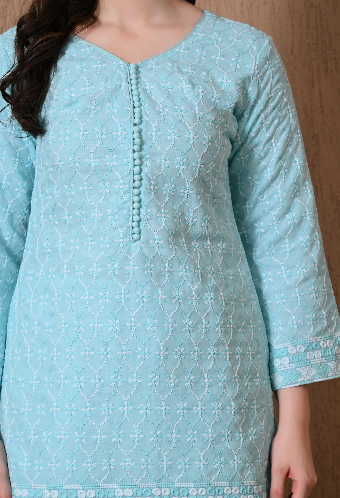 Chikenkari Cotton Farshi Salwar