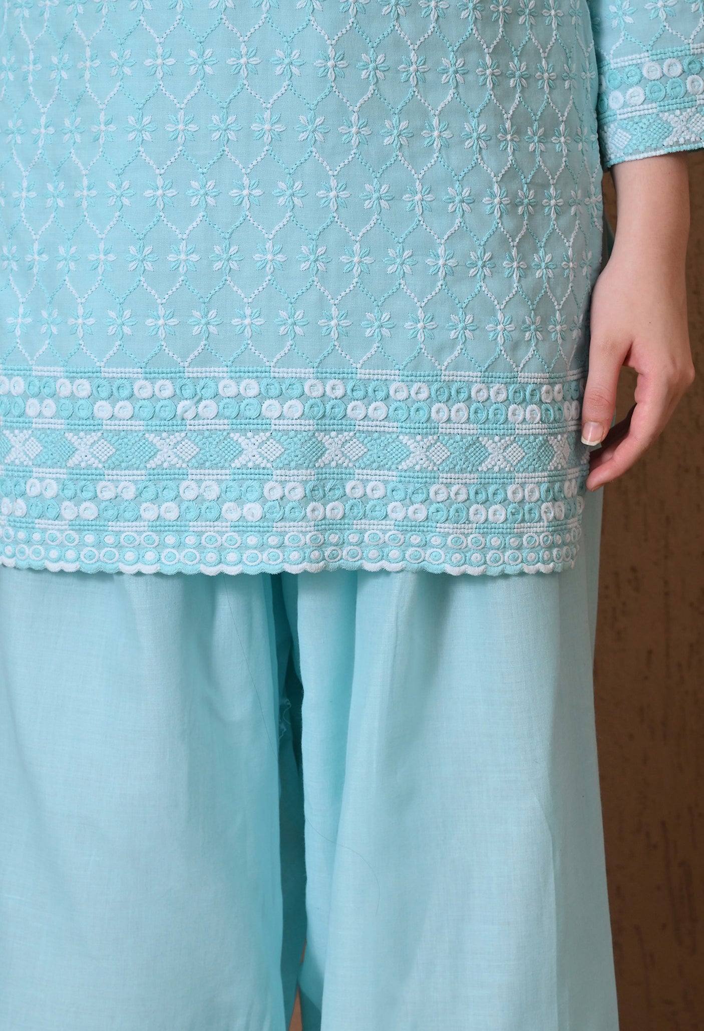 Chikenkari Cotton Farshi Salwar