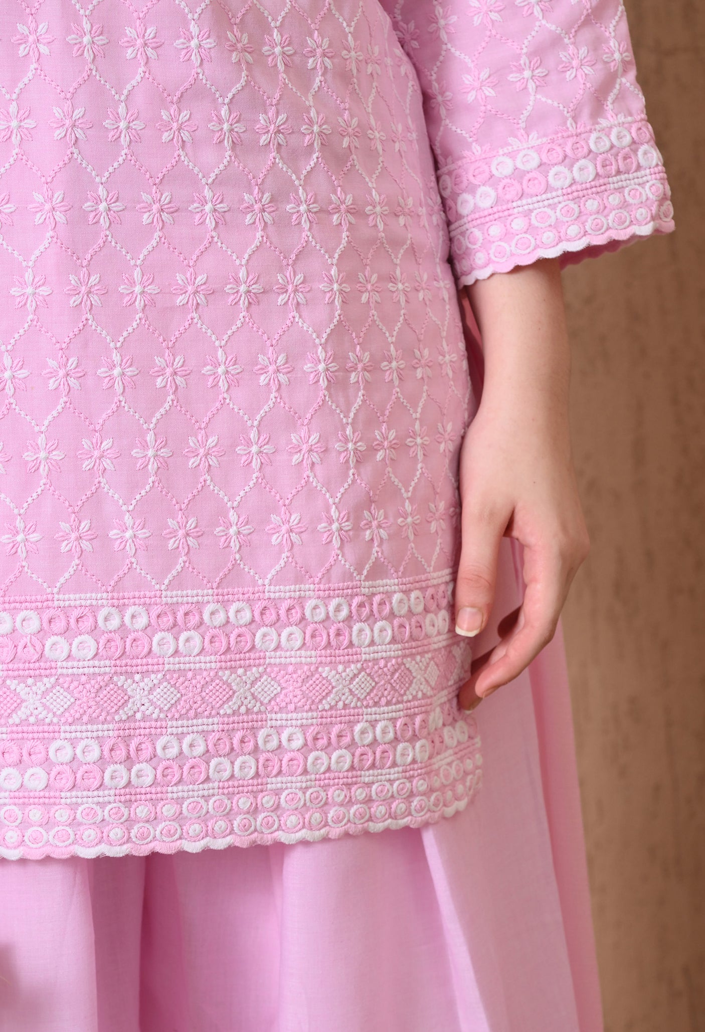 Chikenkari Cotton Farshi Salwar