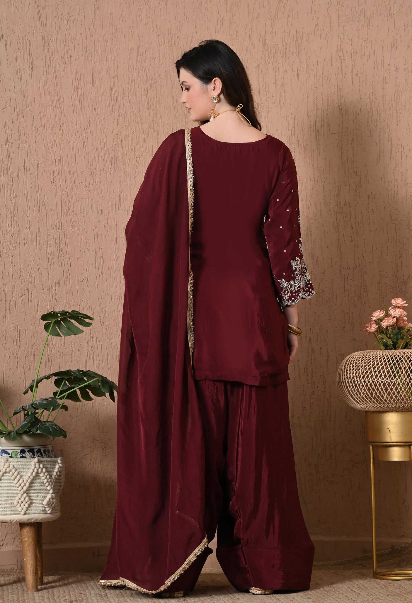Royal Blue Hand Work Farshi