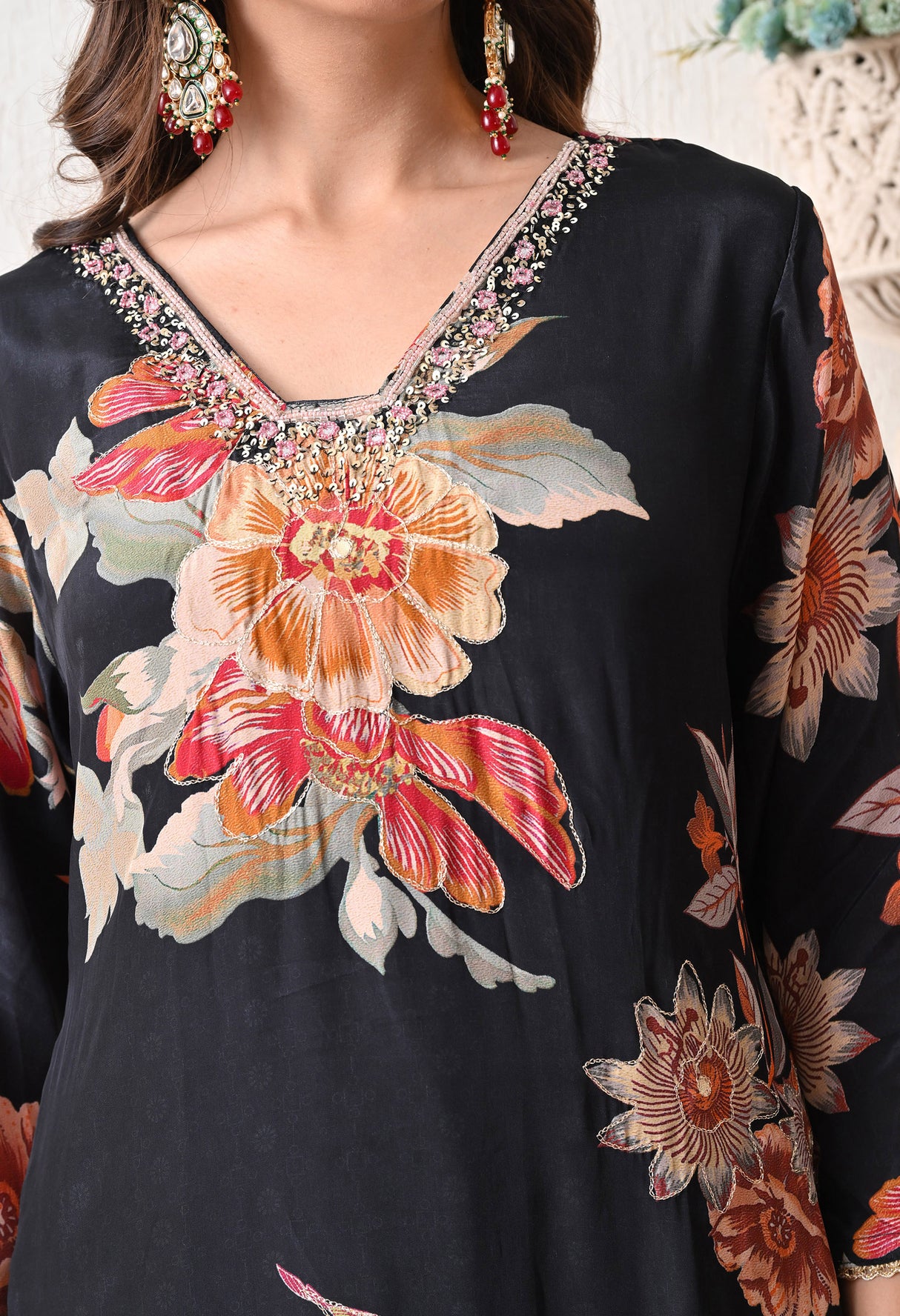 Floral Noir suit Set