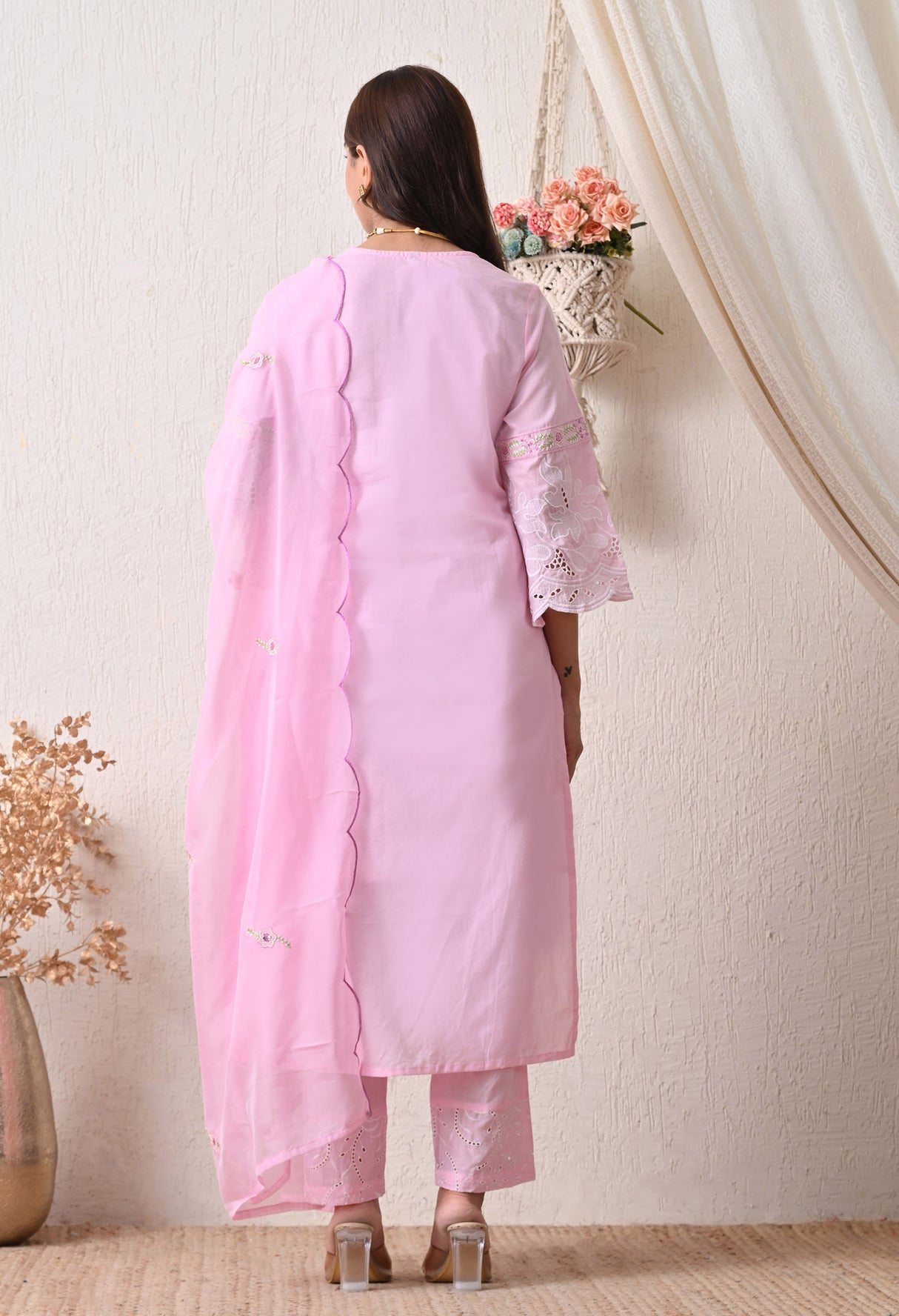Noori Gulab - Baby Pink Embroidered Grace Set