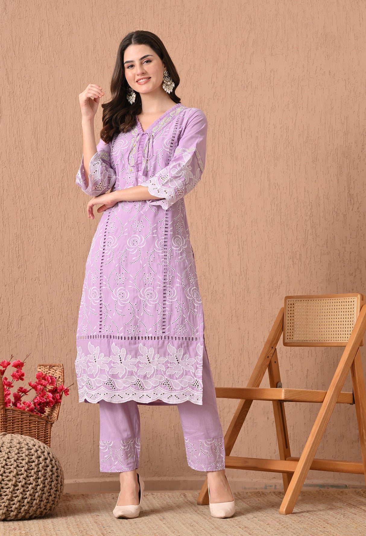 Noori Gulab - Baby Pink Embroidered Grace Set