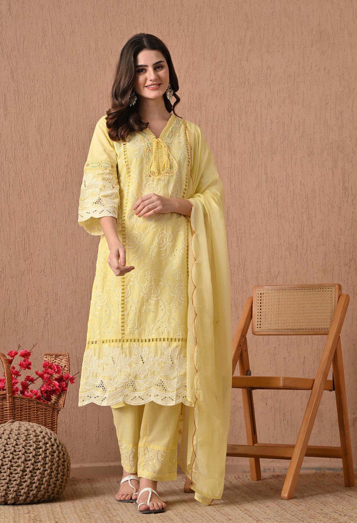 Noori Gulab - Baby Pink Embroidered Grace Set