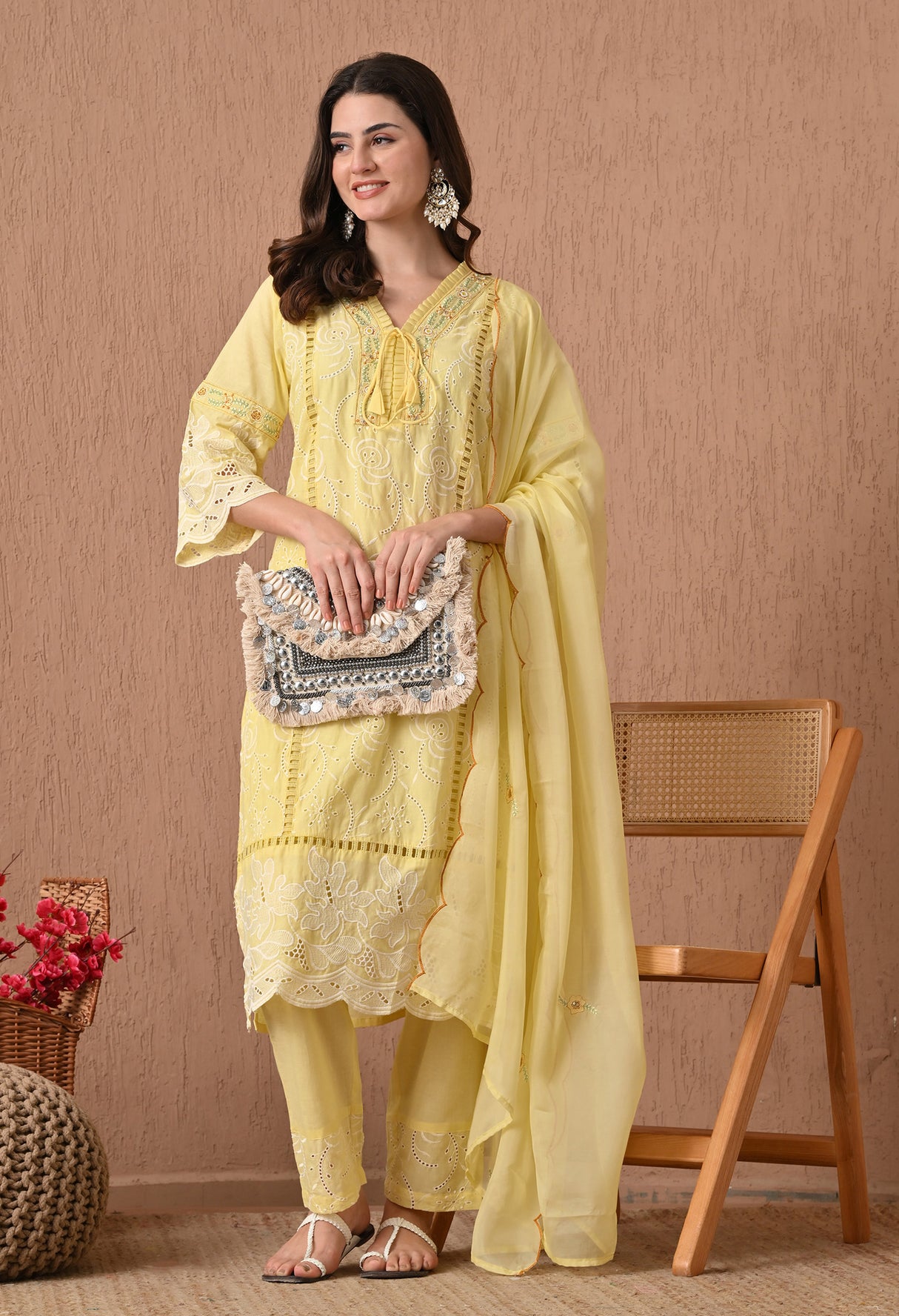 Noori Gulab - Baby Pink Embroidered Grace Set