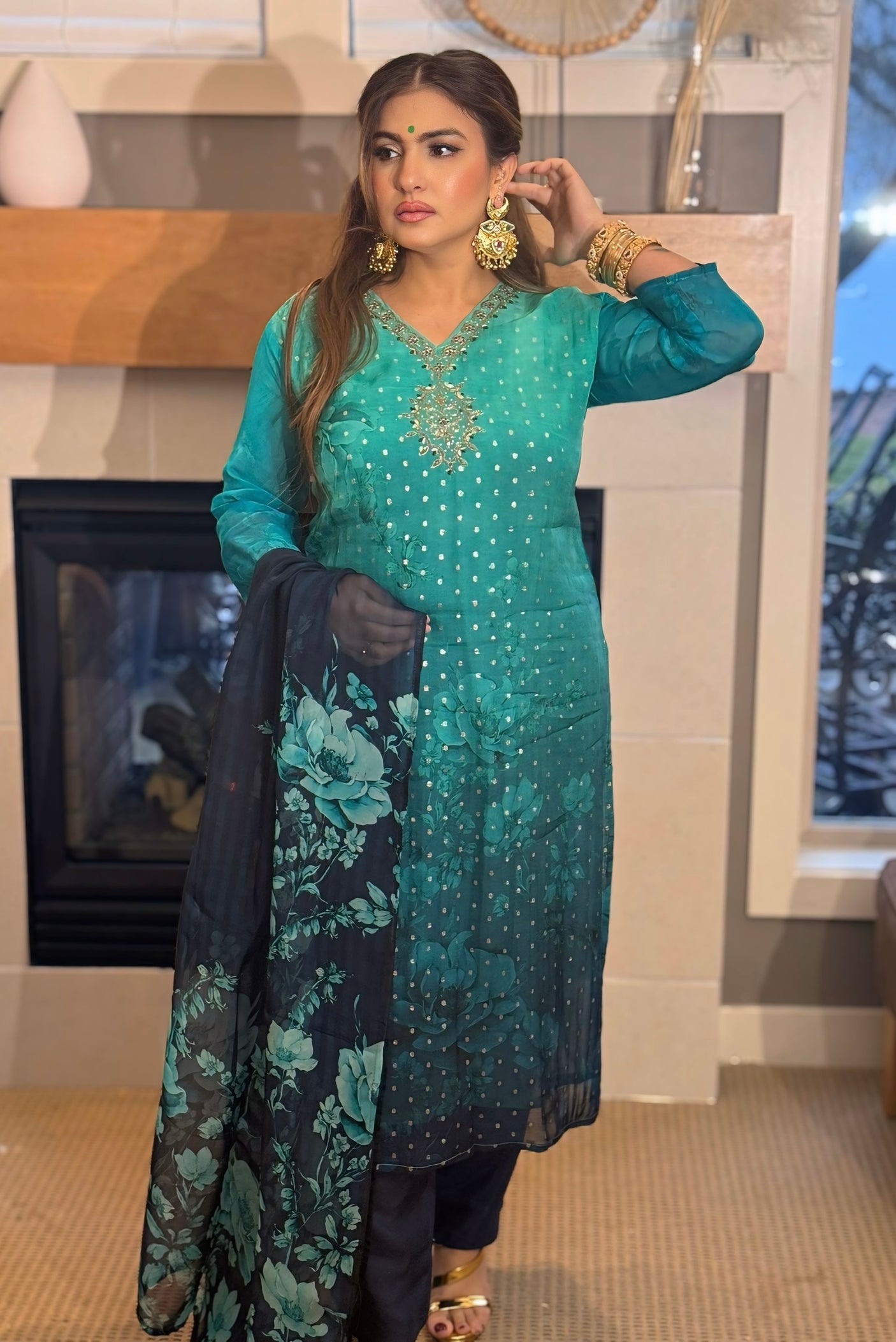 Ombre indian suit