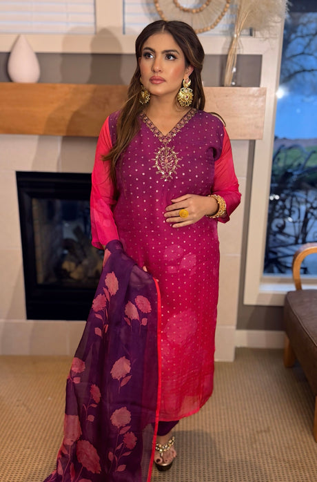 Ombre indian suit