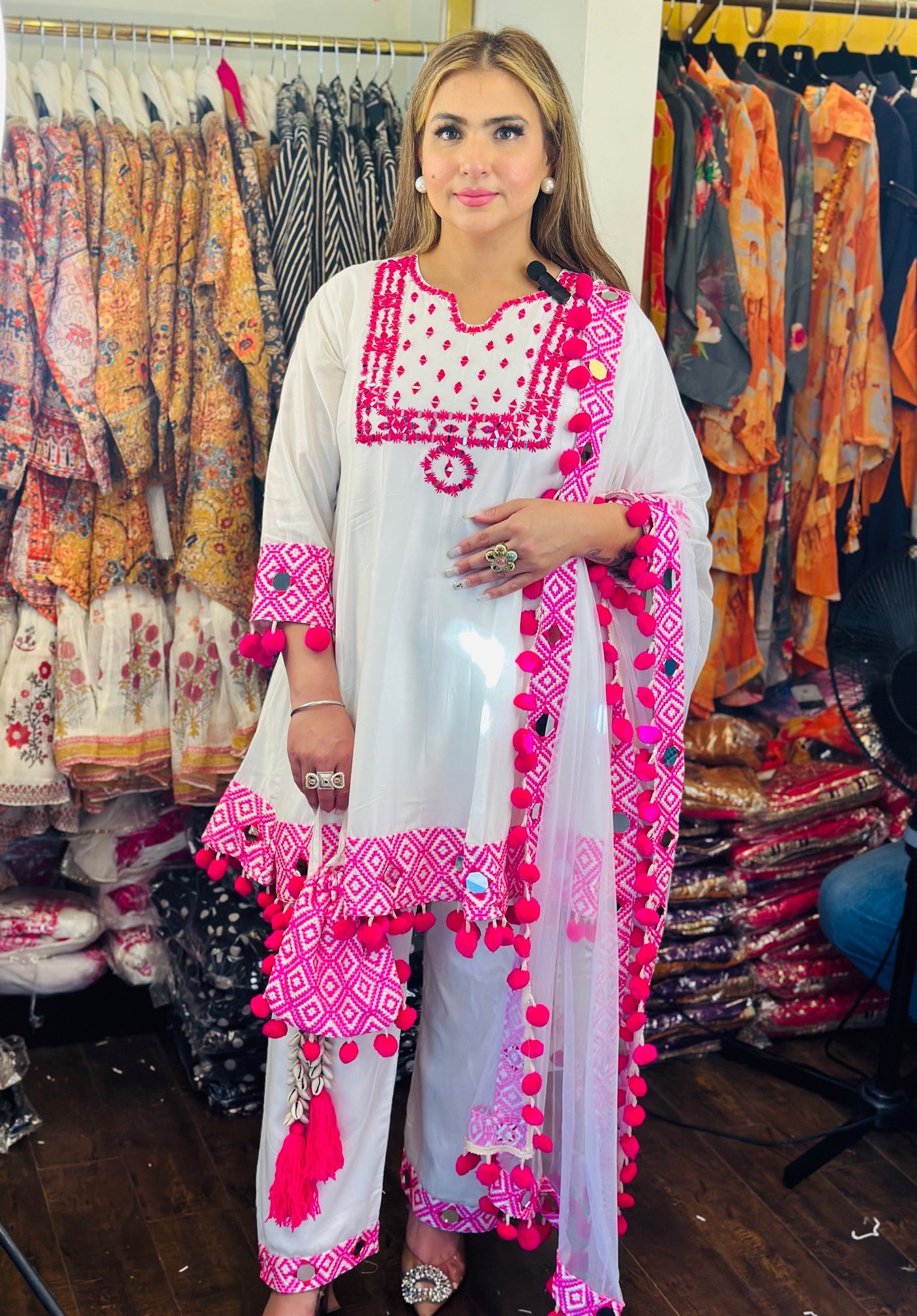 Peplum potli suit
