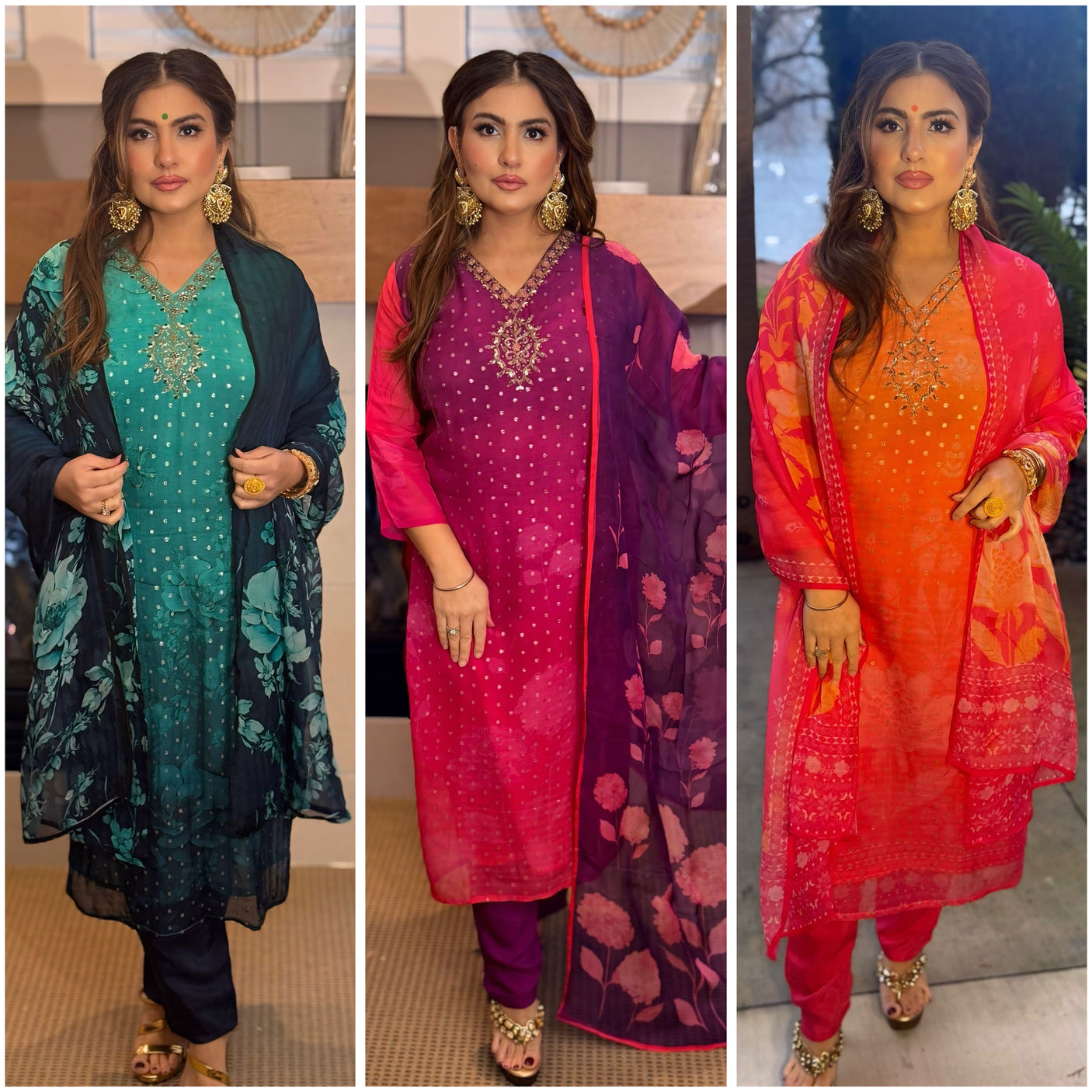 Ombre indian suit