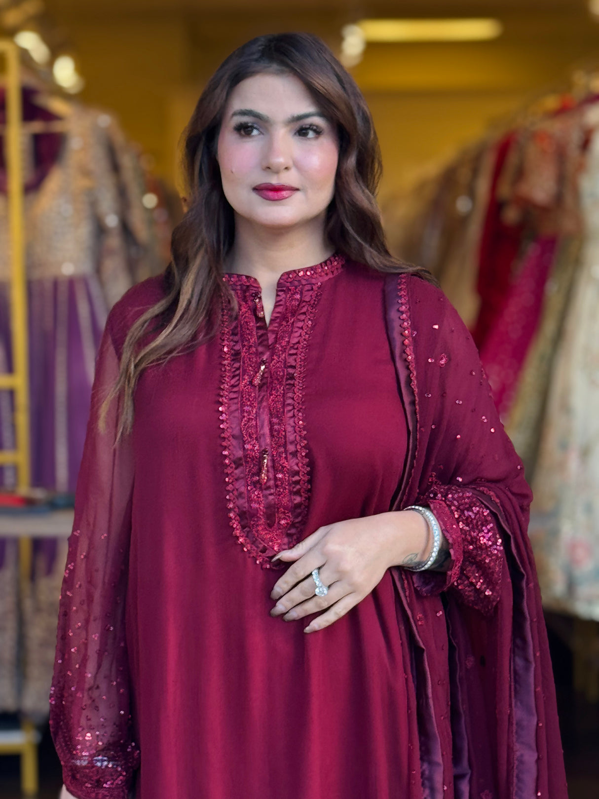 Exclusive chiffon suit