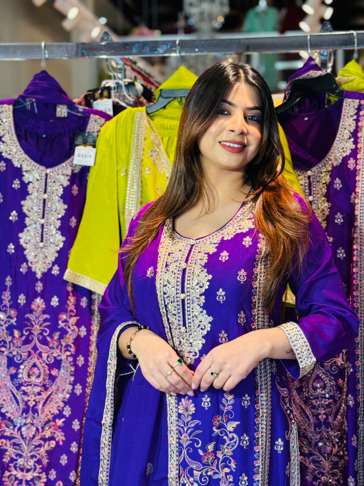 Royal Bloom Embroidered Suit Set