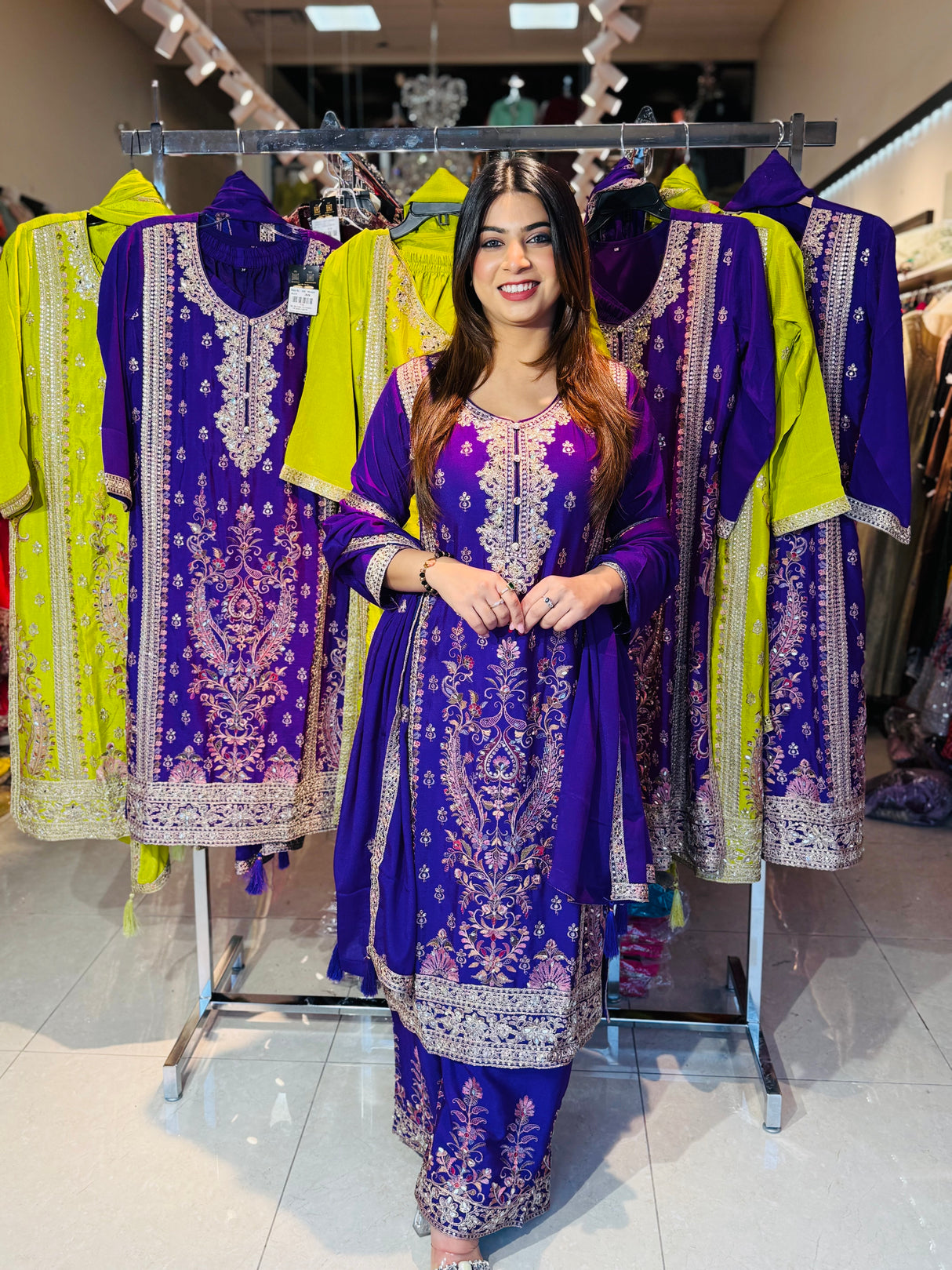 Royal Bloom Embroidered Suit Set