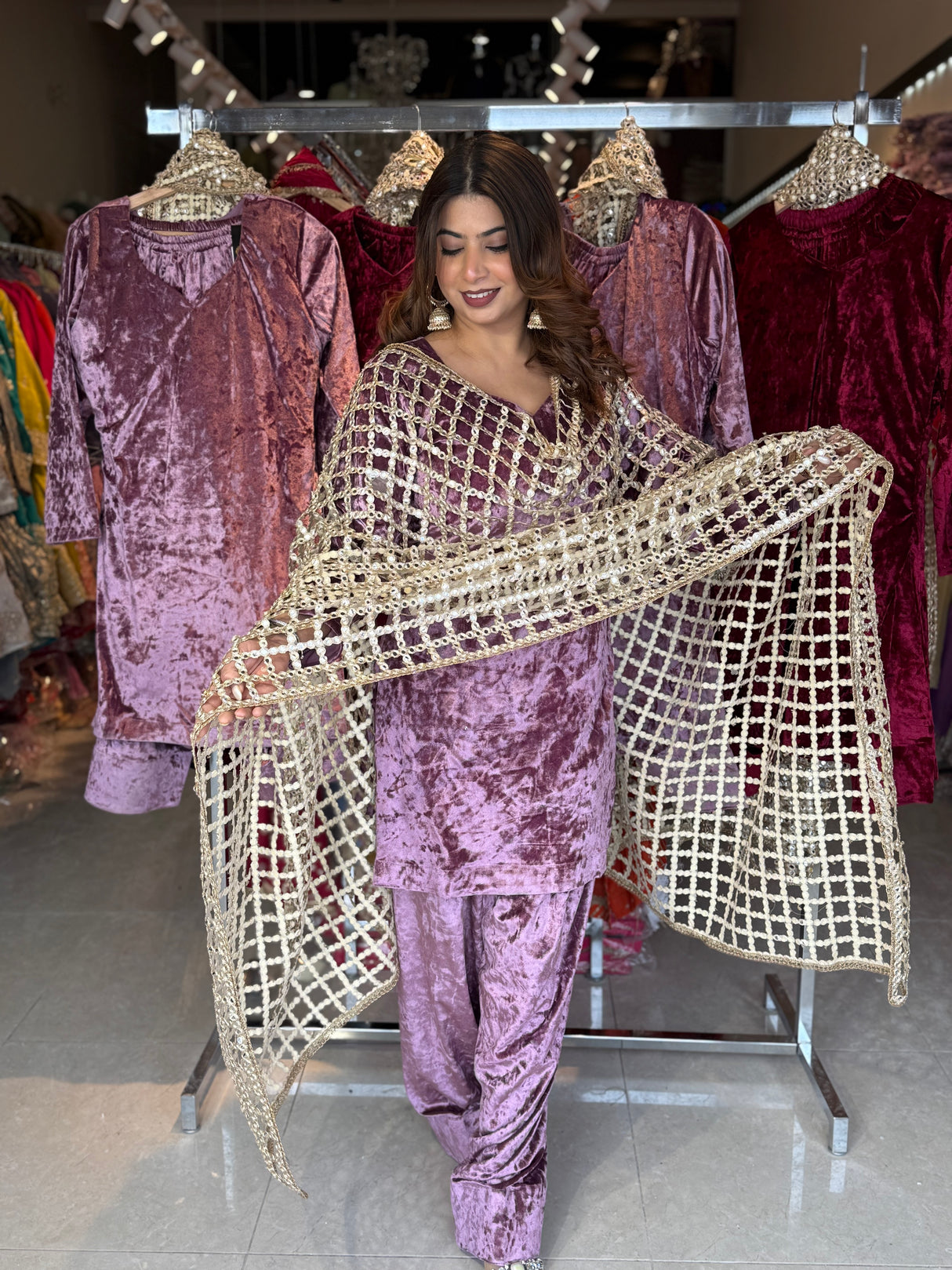 Mumtaz Mahal Jaal Dupatta Suit