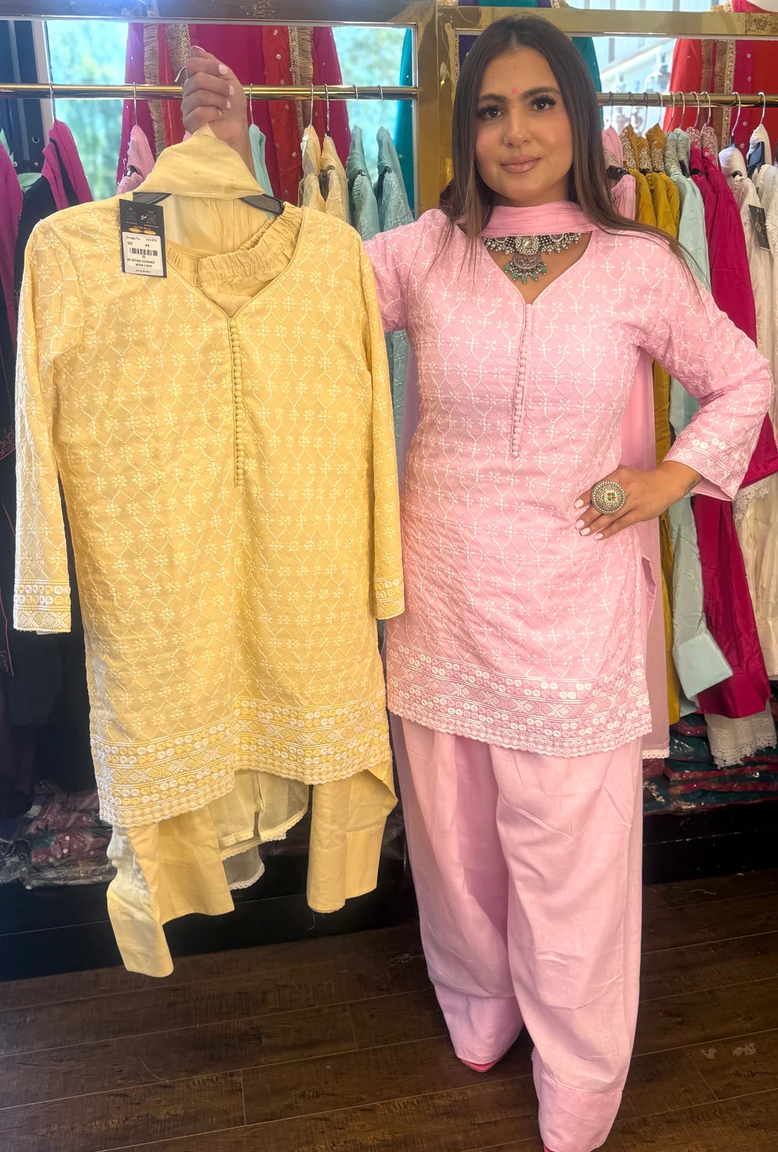 Chikenkari Cotton Farshi Salwar