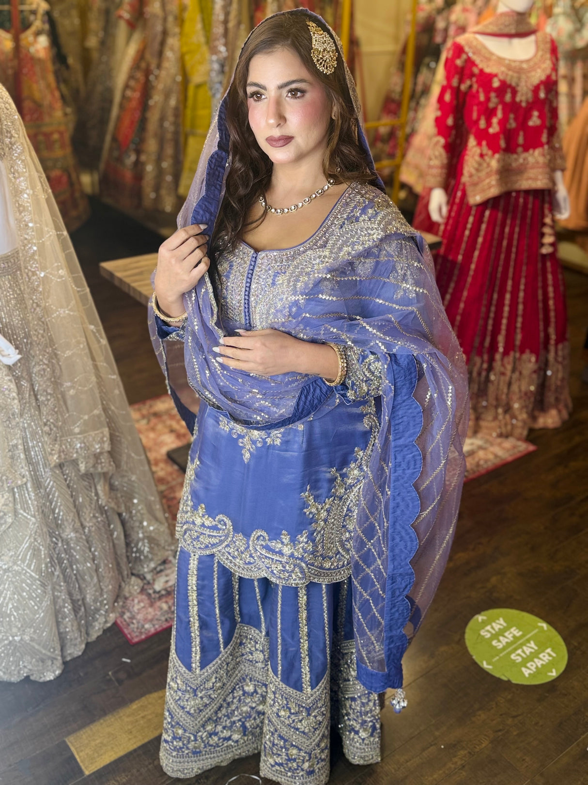 Aafreen Blue Punjabi Sharara Set