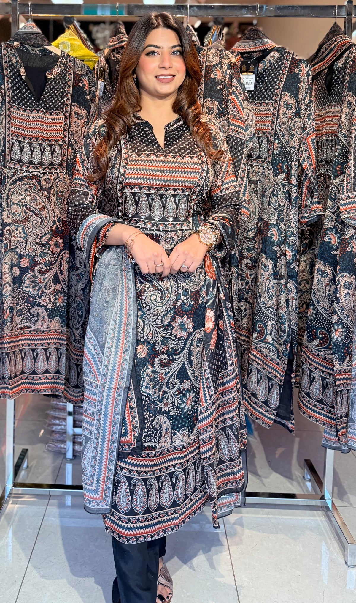 Simran Exclusive BLACK PRINTED SUIT – Simran Exclusive